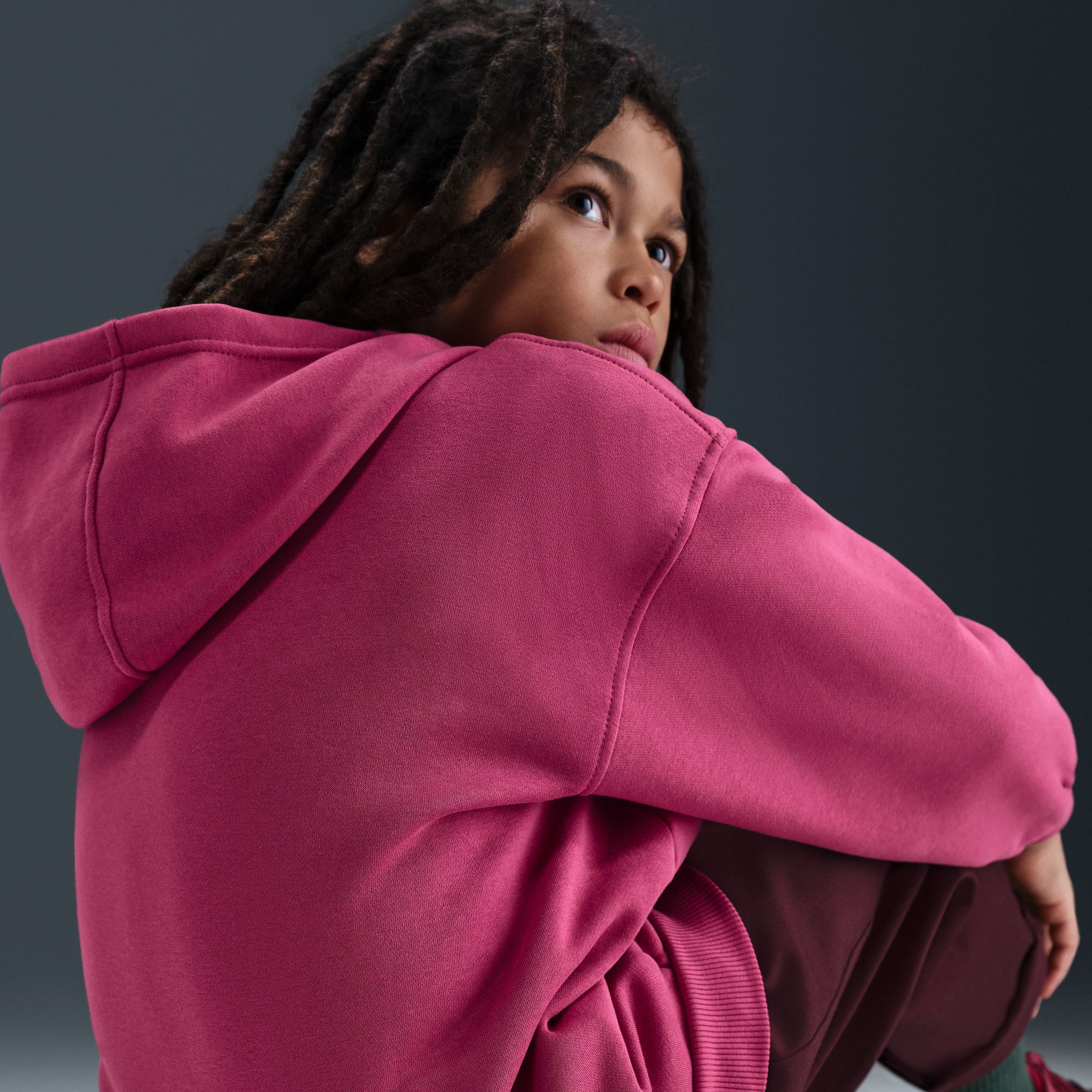 Nike Girls' Sportswear Oversized Club Fleece Pullover Hoodie product image