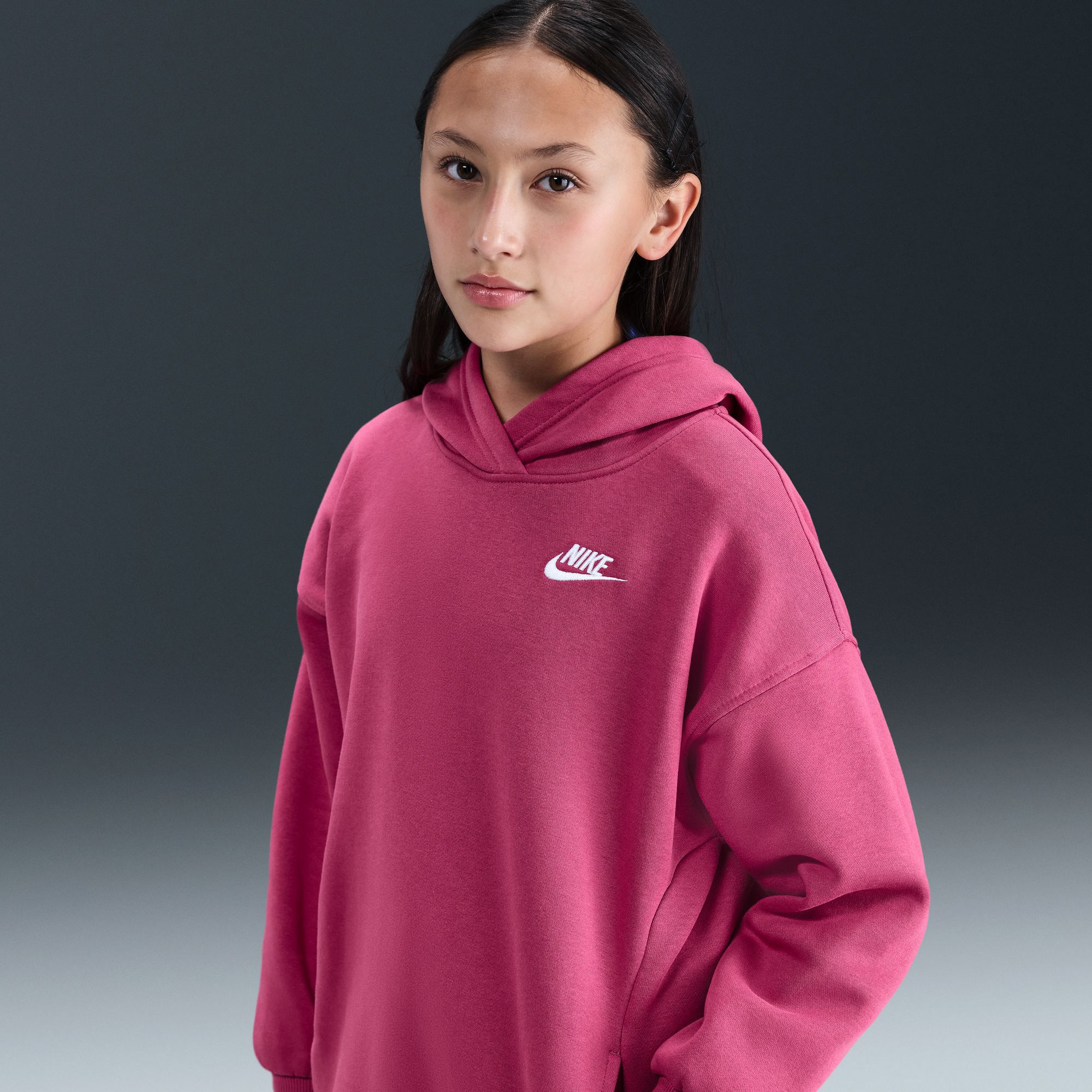Nike Girls' Sportswear Oversized Club Fleece Pullover Hoodie product image