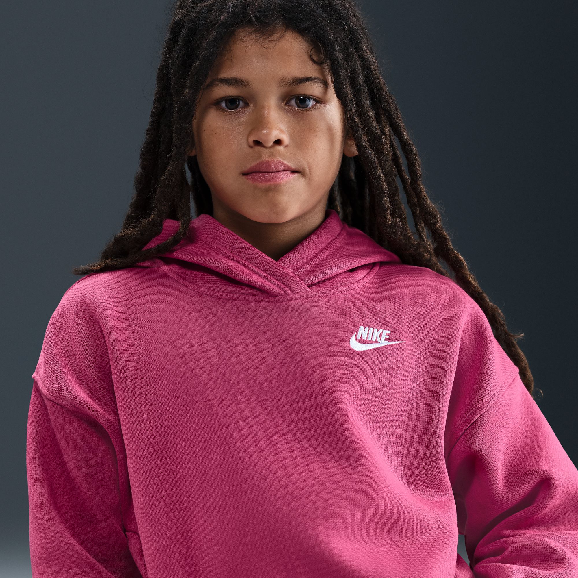 Nike Girls' Sportswear Oversized Club Fleece Pullover Hoodie product image