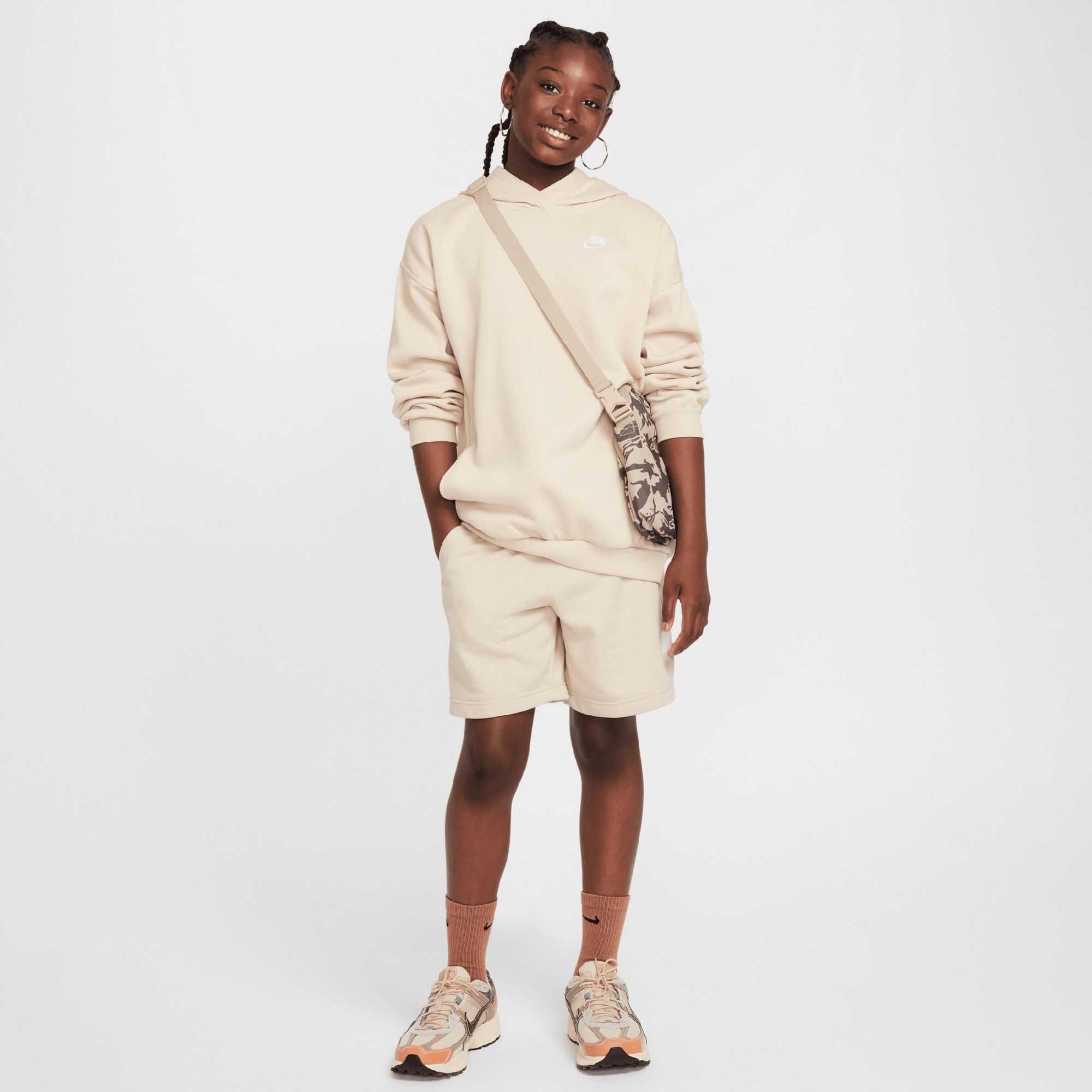 Nike Girls' Sportswear Oversized Club Fleece Pullover Hoodie product image