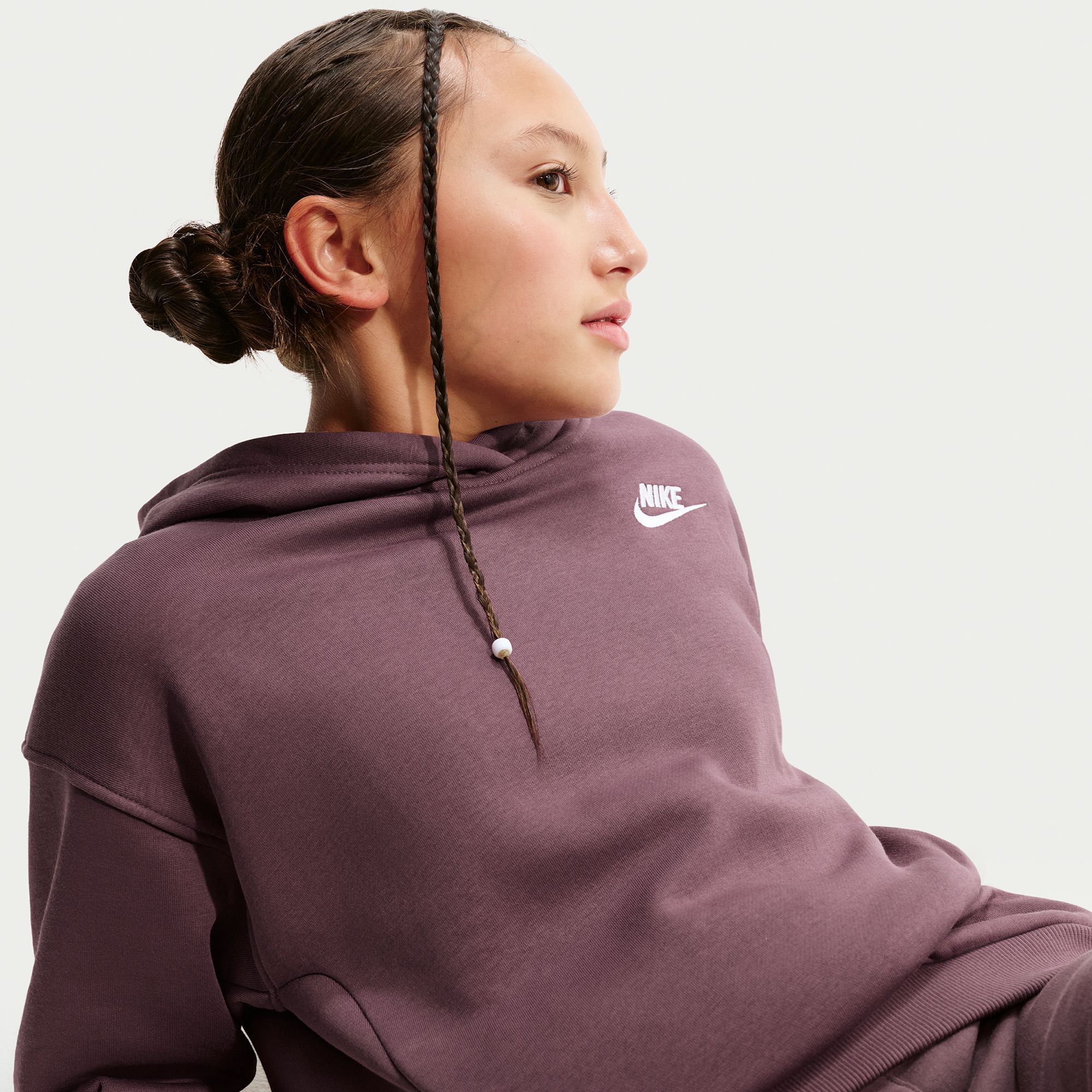 Nike Girls' Sportswear Oversized Club Fleece Pullover Hoodie product image