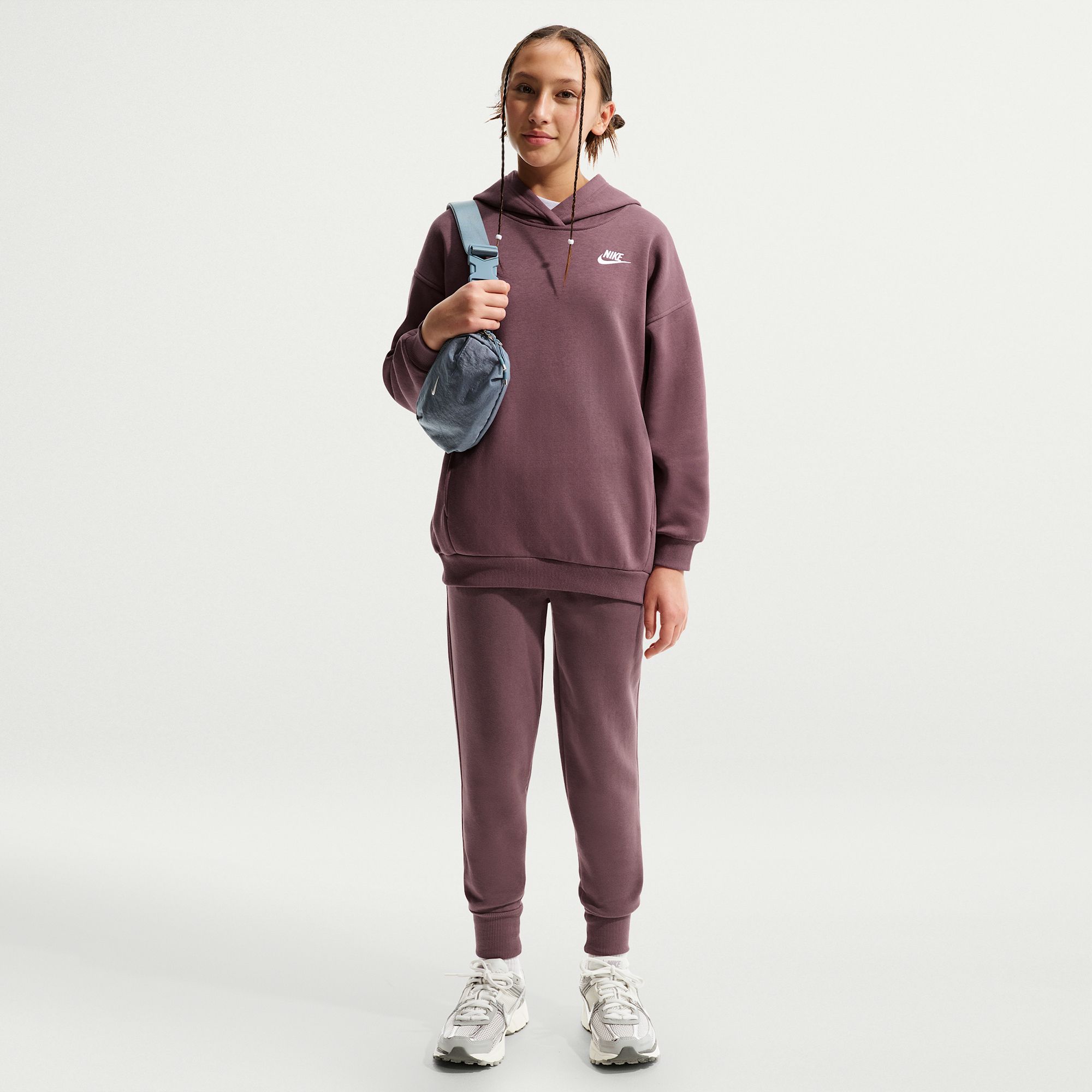 Nike Girls' Sportswear Oversized Club Fleece Pullover Hoodie product image