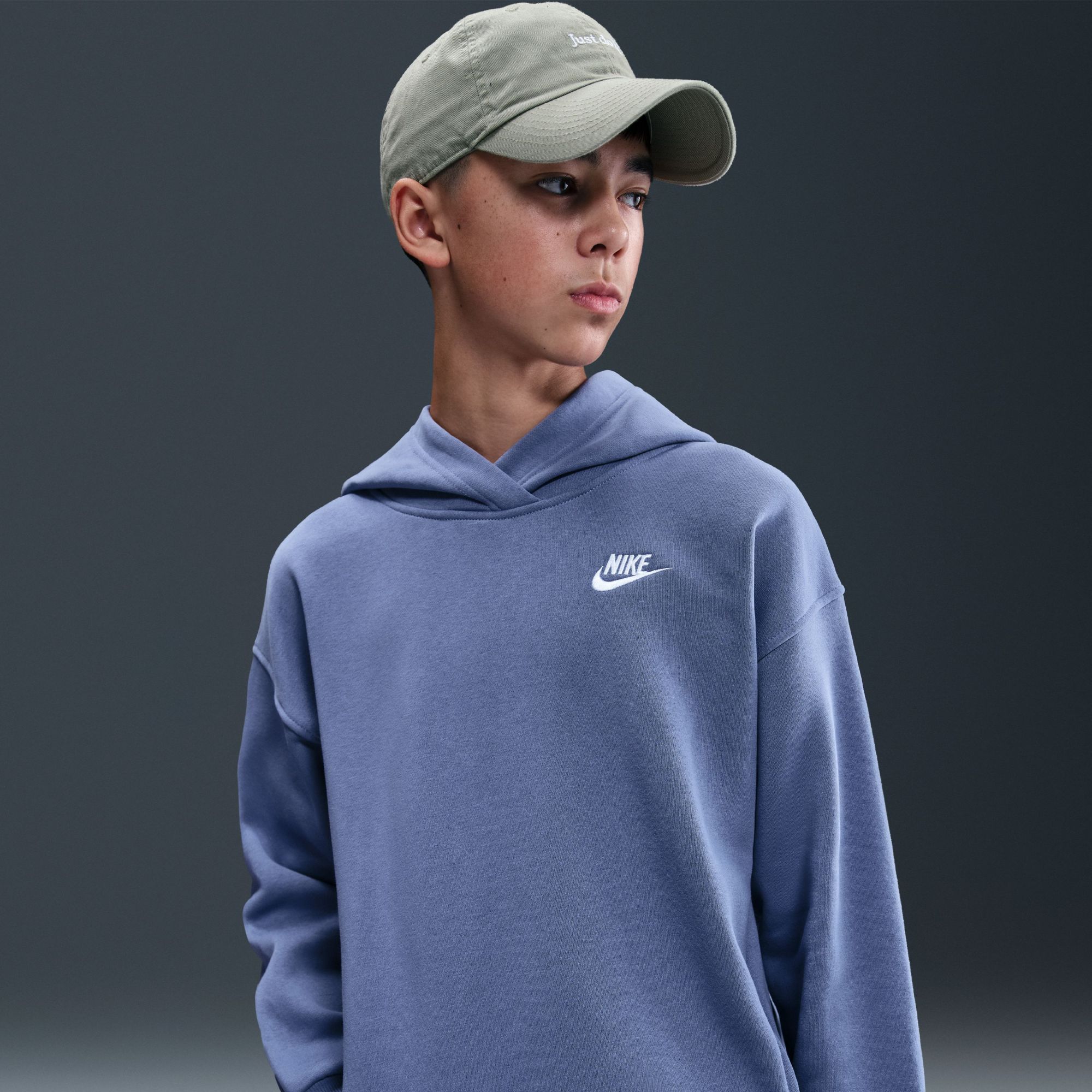 Nike Girls' Sportswear Oversized Club Fleece Pullover Hoodie product image