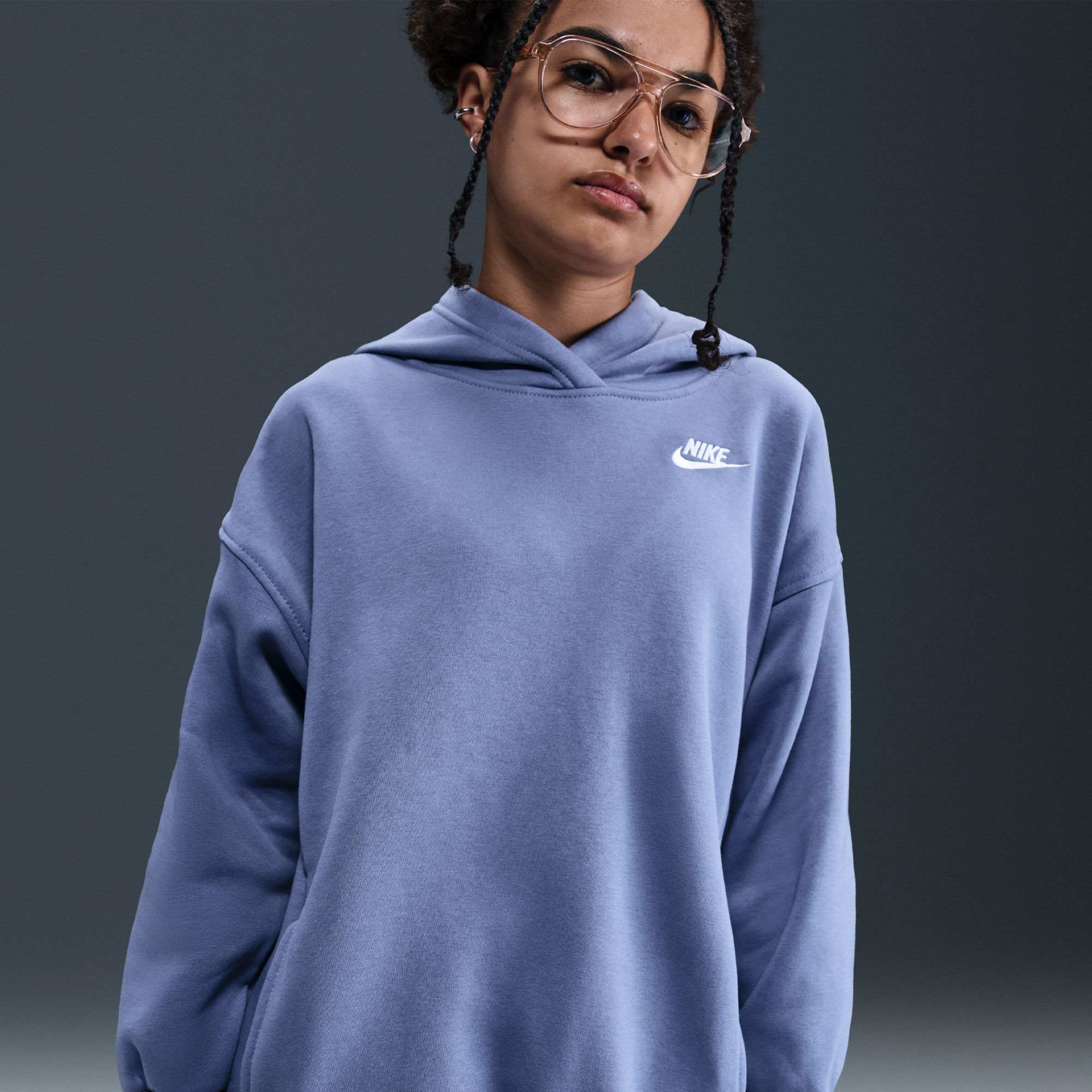 Nike Girls' Sportswear Oversized Club Fleece Pullover Hoodie product image