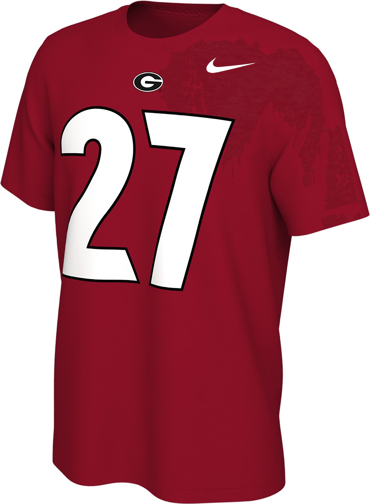 Nike Men's Georgia Bulldogs #24 Red Nick Chubb Football Jersey T-Shirt