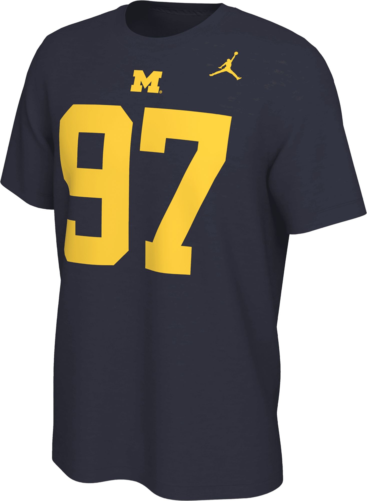 Nike Men's Michigan Wolverines #97 Blue Hutchinson Retro Football Jersey T-Shirt