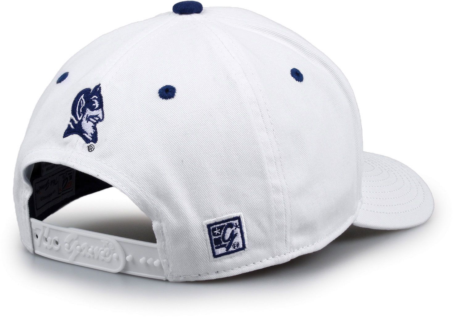 The Game Men's Duke Blue Devils White Bar Adjustable Hat product image