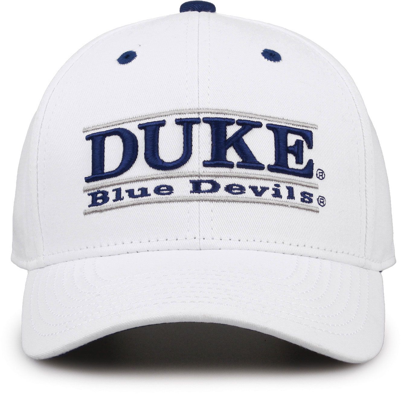 The Game Men's Duke Blue Devils White Bar Adjustable Hat product image