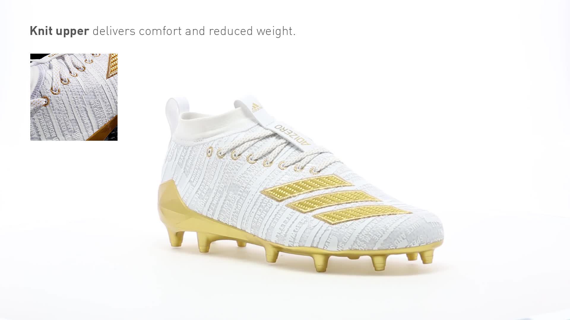 three stripe life cleats gold