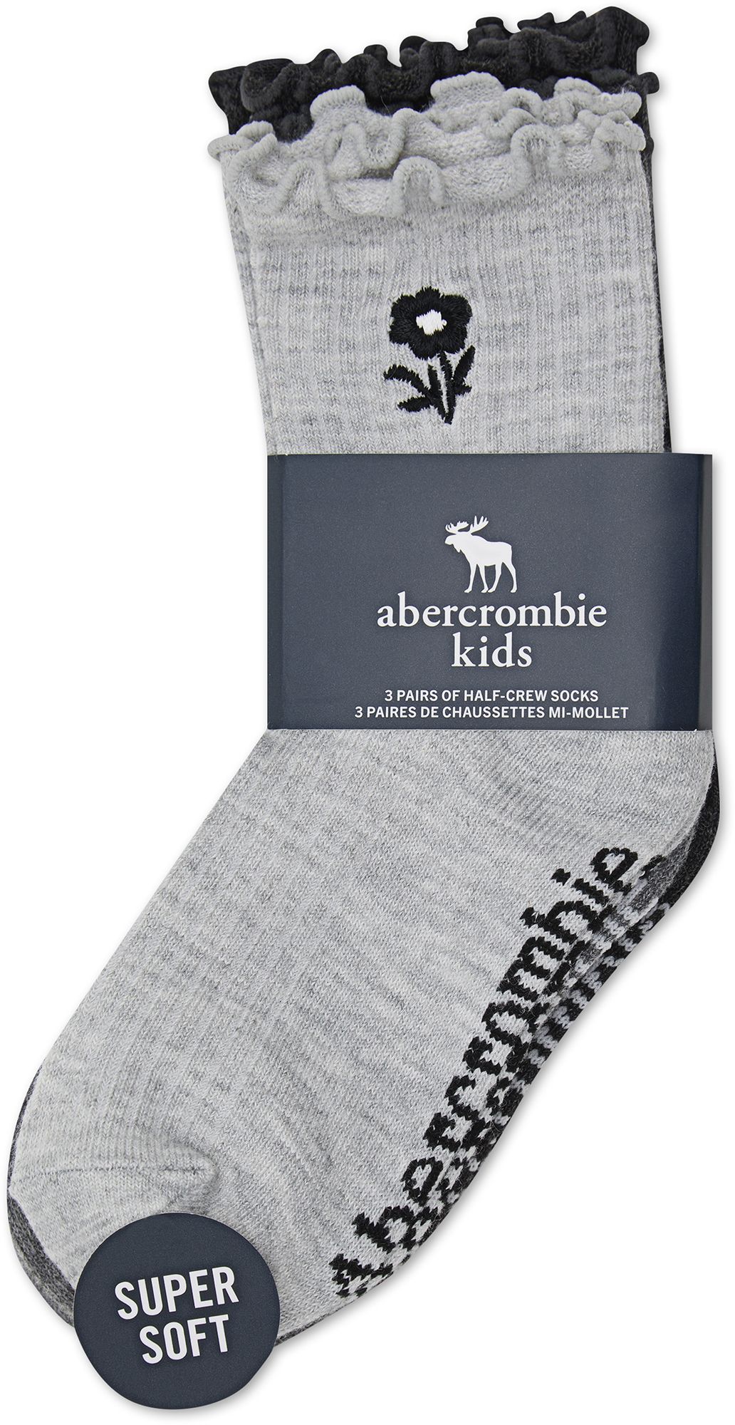 abercrombie Lettuce Welt Half-Crew Socks - 3 Pack product image