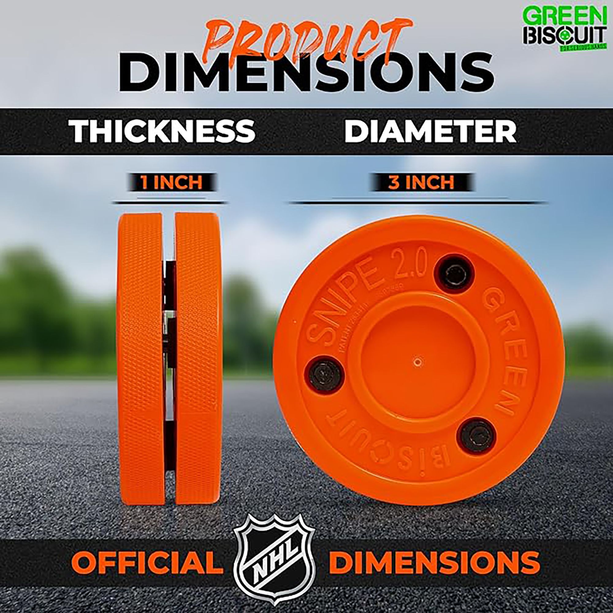 Green Biscuit Street Hockey Puck - 2 Pack product image