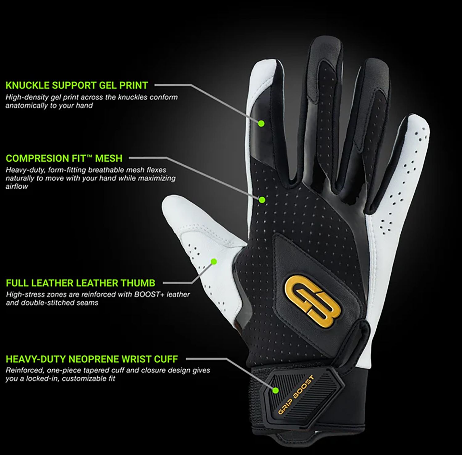Grip Boost Adult Loaded Batting Gloves product image