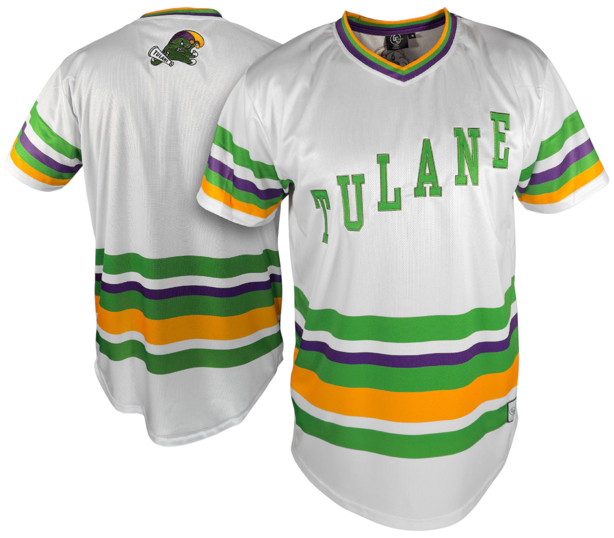 Genuine Collective Men's Tulane Green Wave Replica White Pinstripe Baseball Jersey product image