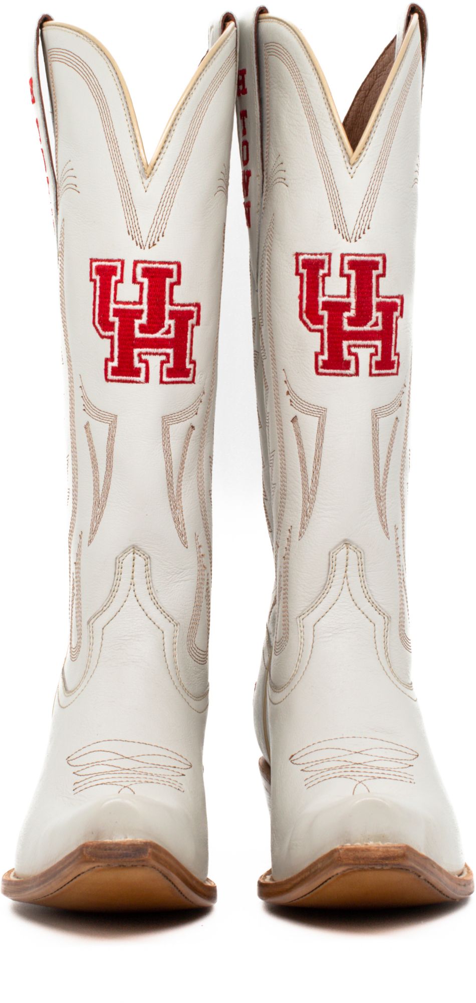 Gameday Boots Women's Houston Cougars Ivory Tall Leather 14"Western Boots product image