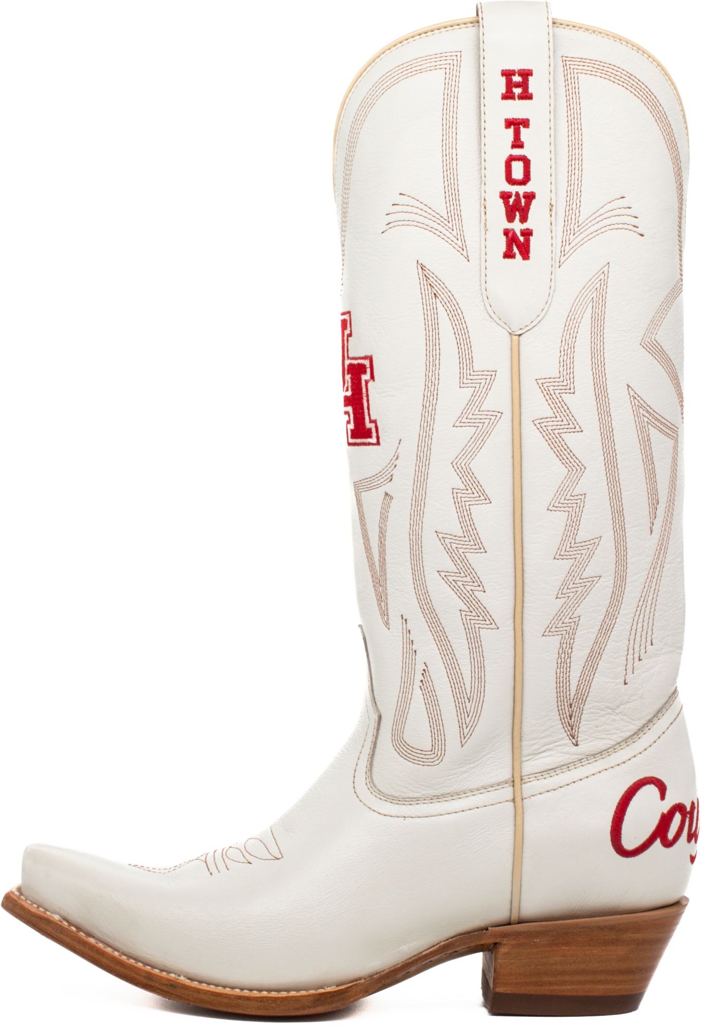 Gameday Boots Women's Houston Cougars Ivory Tall Leather 14"Western Boots product image