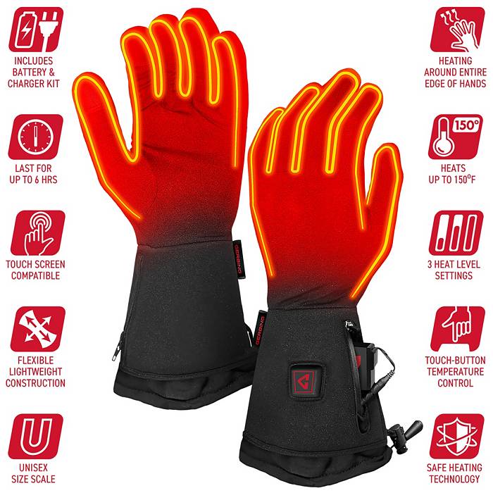 ActionHeat Men's 7V Everyday Heated Gloves, XXL, Black