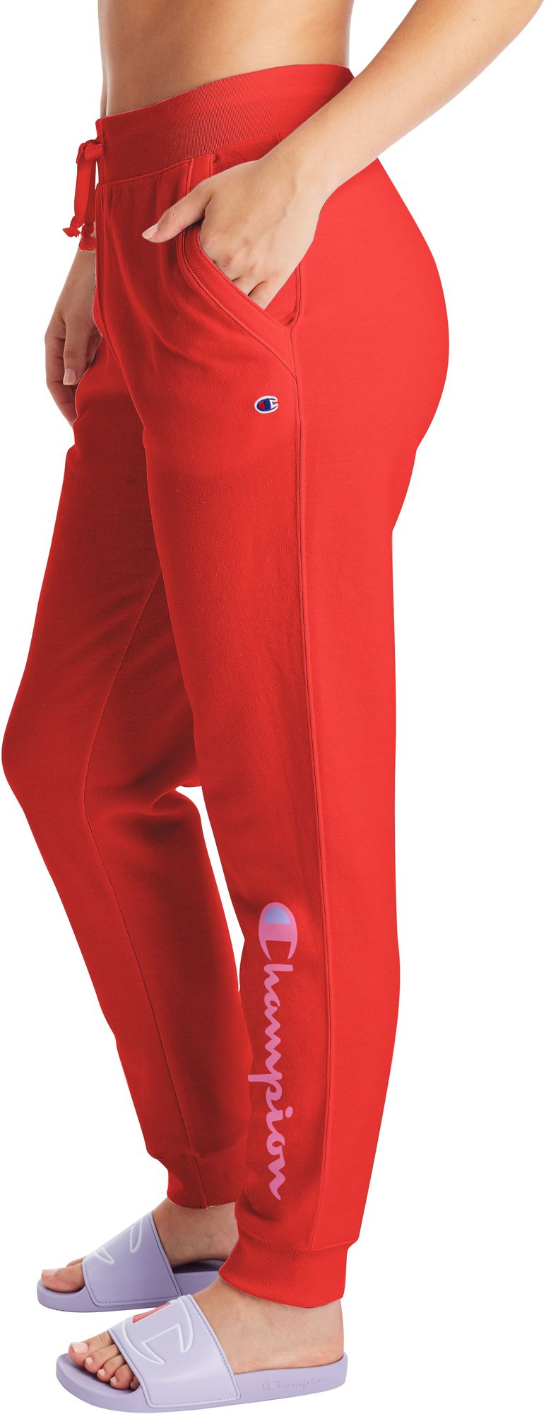 champion joggers womens red