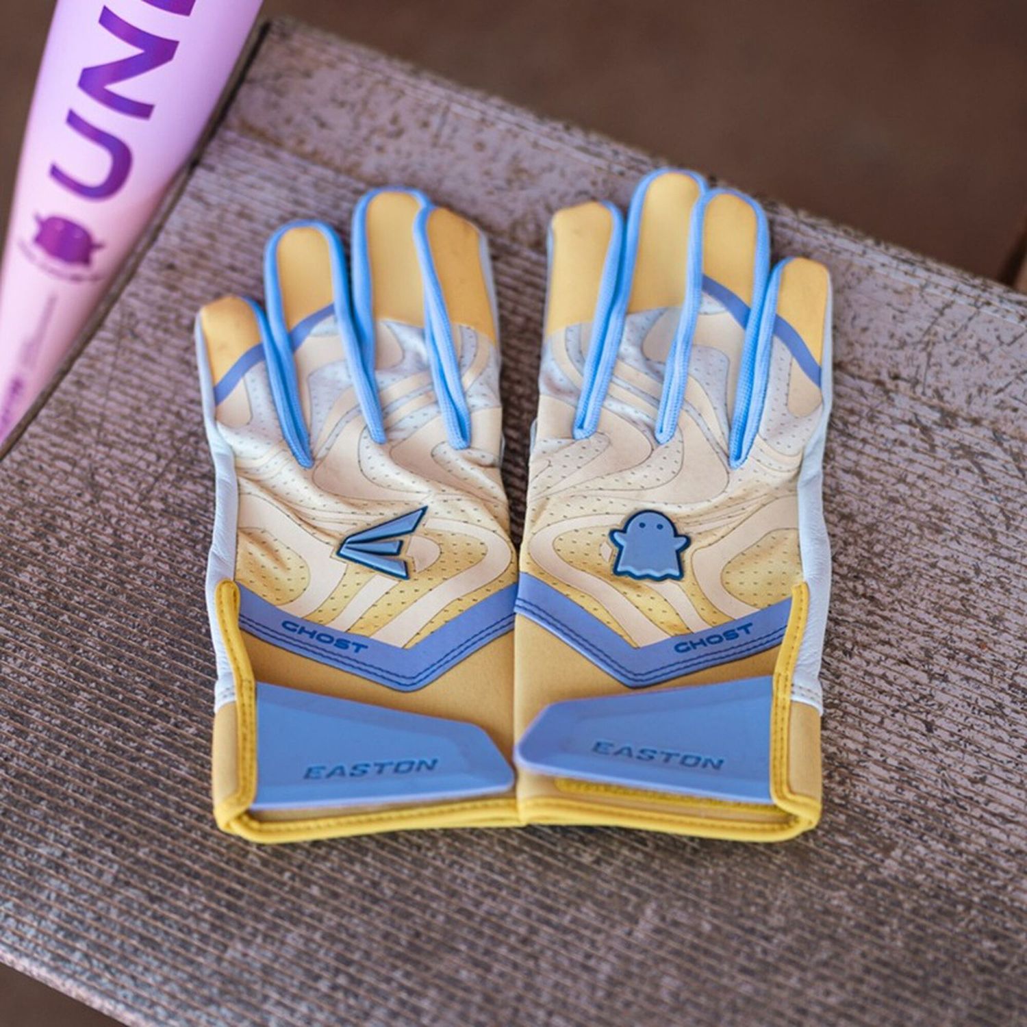 Easton Youth Ghost Ethos Unlimited Yellow Fastpitch Batting Gloves product image