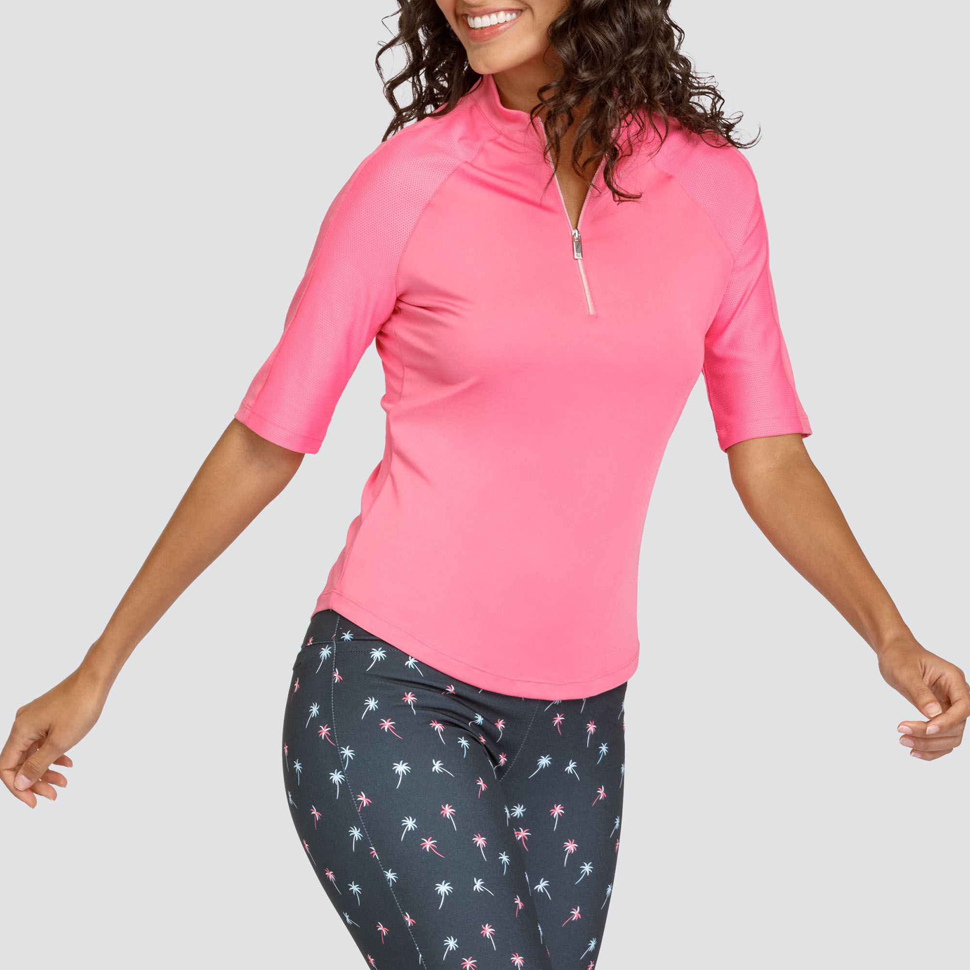 Tail Women's Elbow Sleeve 1/4 Zip V-Mock Neck Golf Polo product image