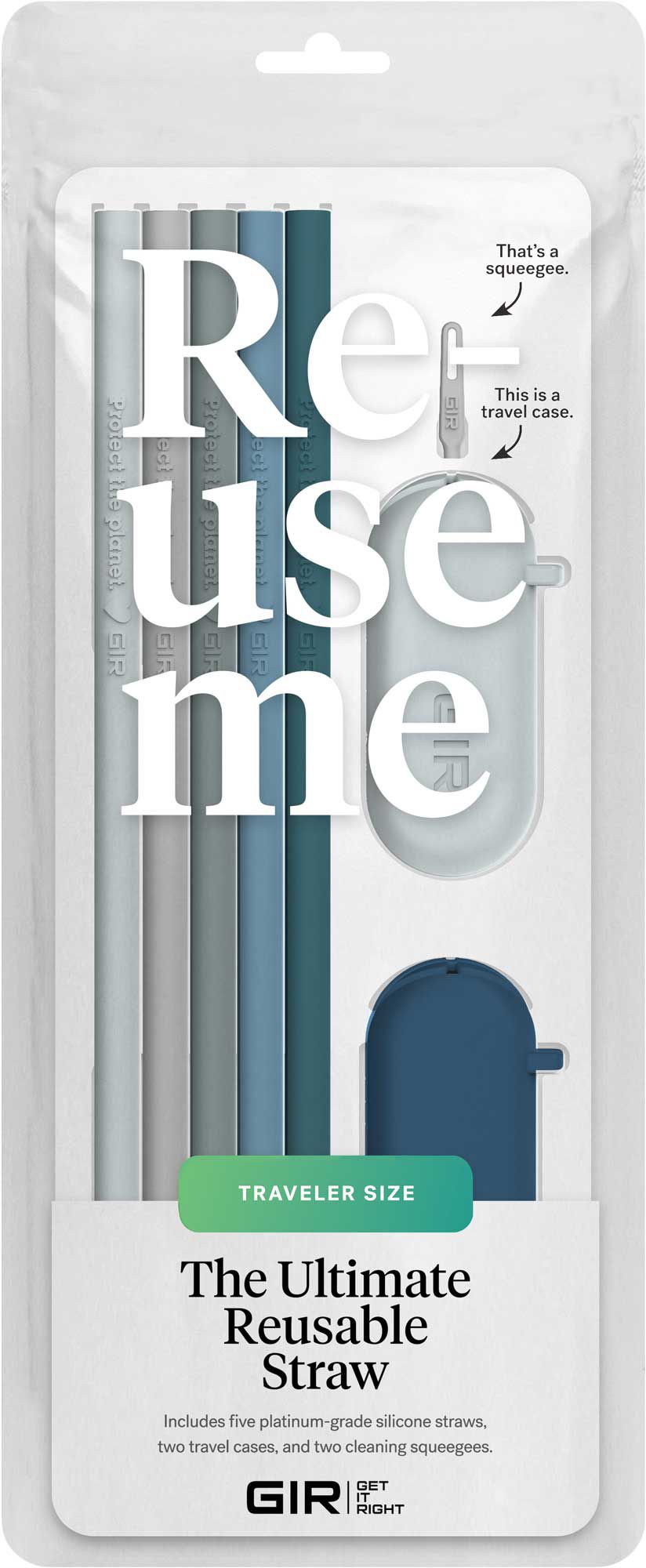 GIR Traveler Silicone Straw 5-Pack product image