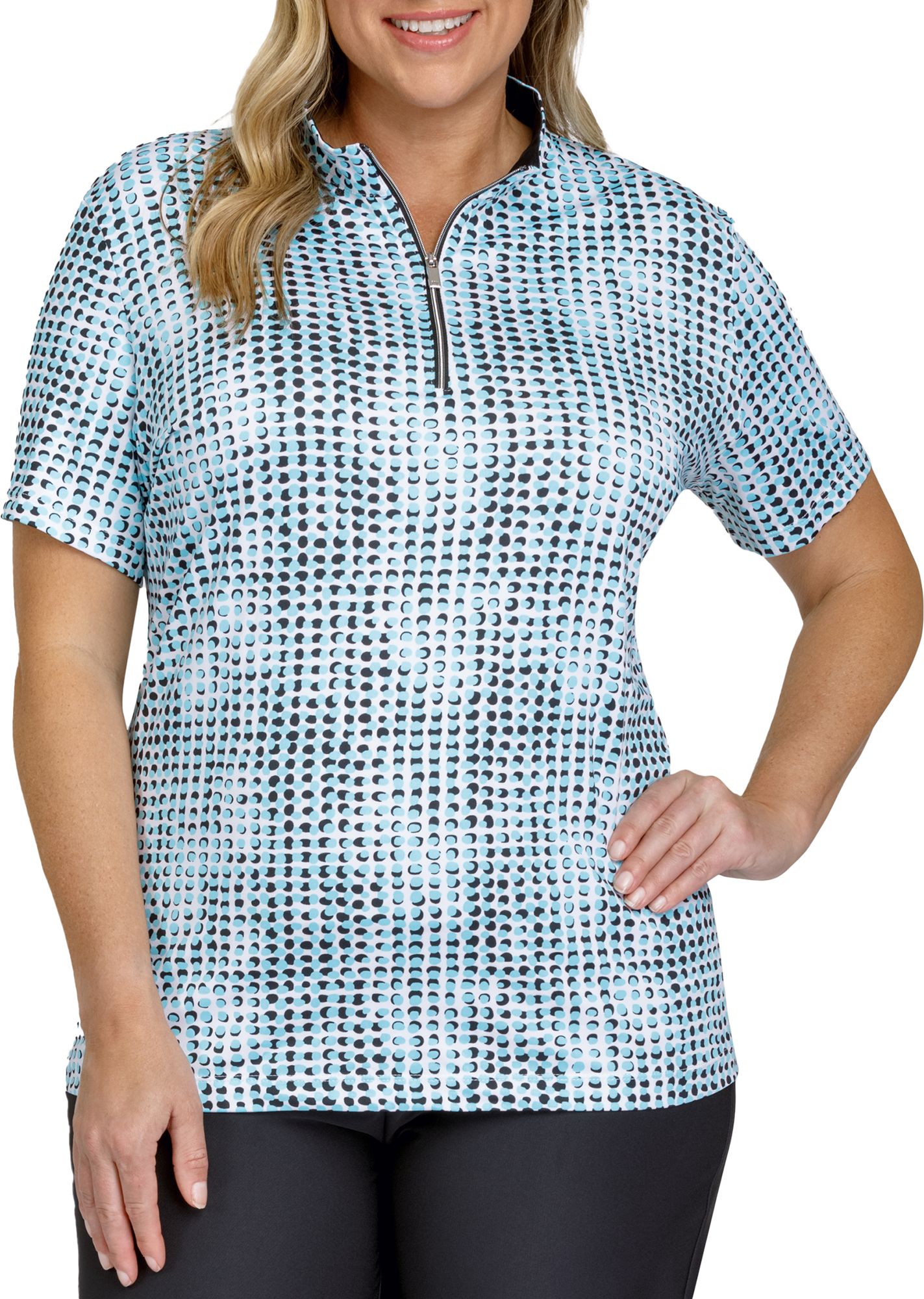 Tail Women's Short Sleeve 1/4 Zip Print Golf Polo product image