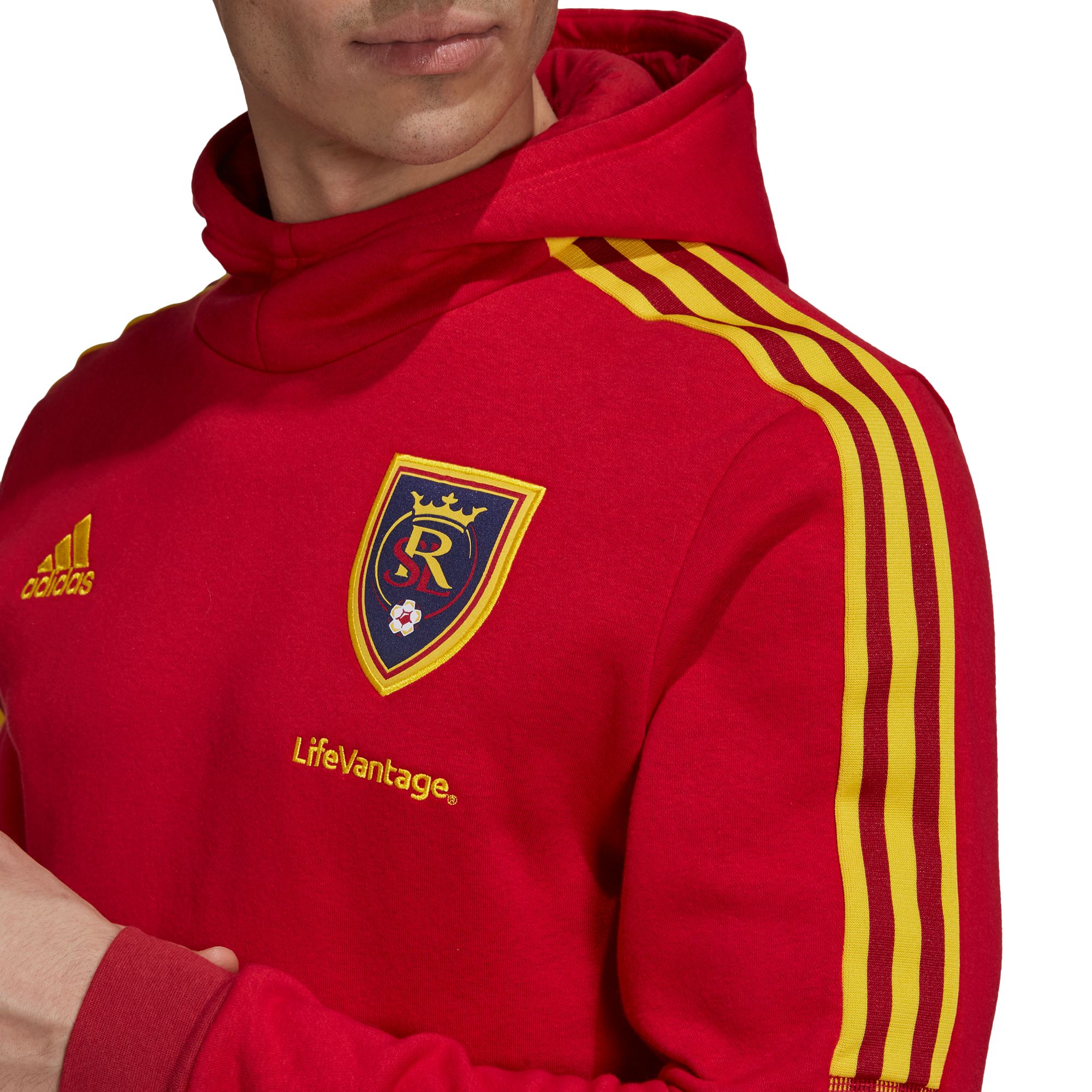 adidas Men's Real Salt Lake Travel Maroon Pullover Hoodie product image