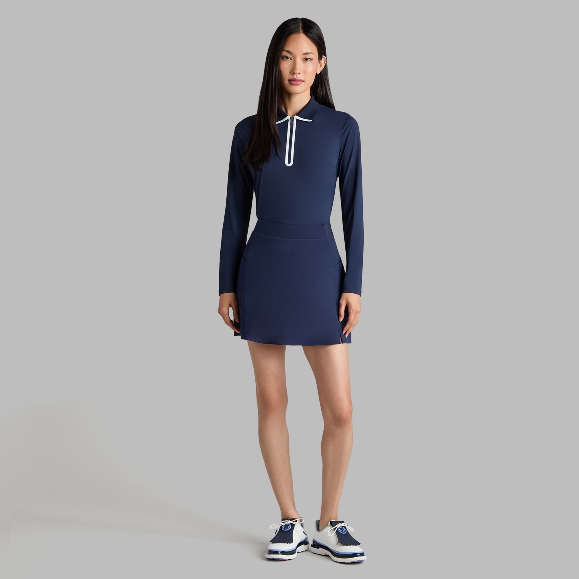 G/FORE Women's Silky Tech Nylon Long Sleeve ¼ Zip Golf Polo product image