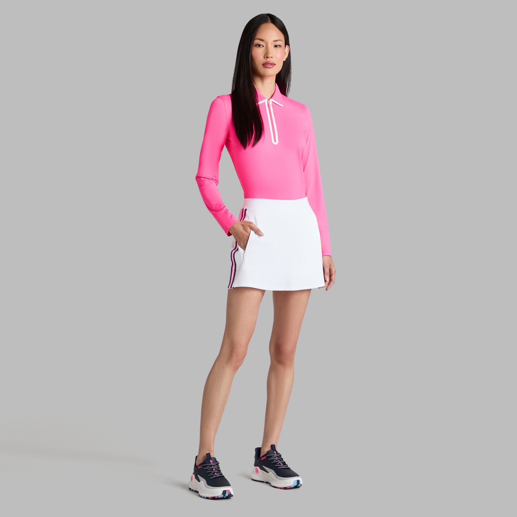G/FORE Women's Silky Tech Nylon Long Sleeve ¼ Zip Golf Polo product image