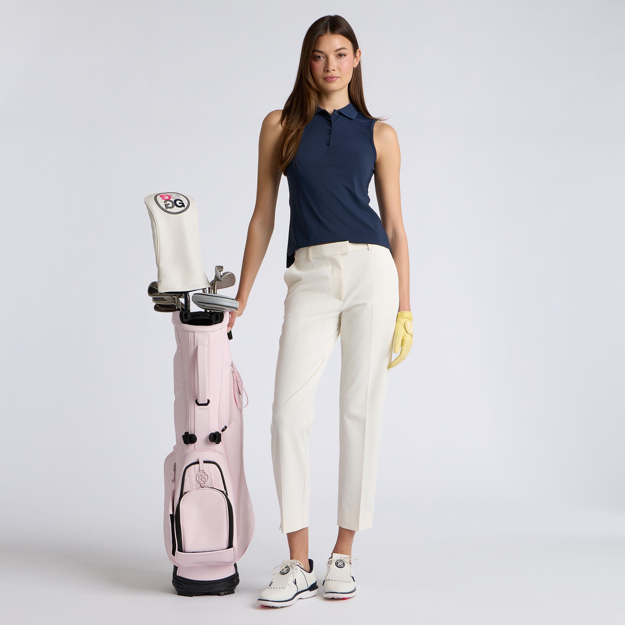 G/FORE Women's Pleated Collar Silky Tech Nylon Sleeveless Golf Polo product image