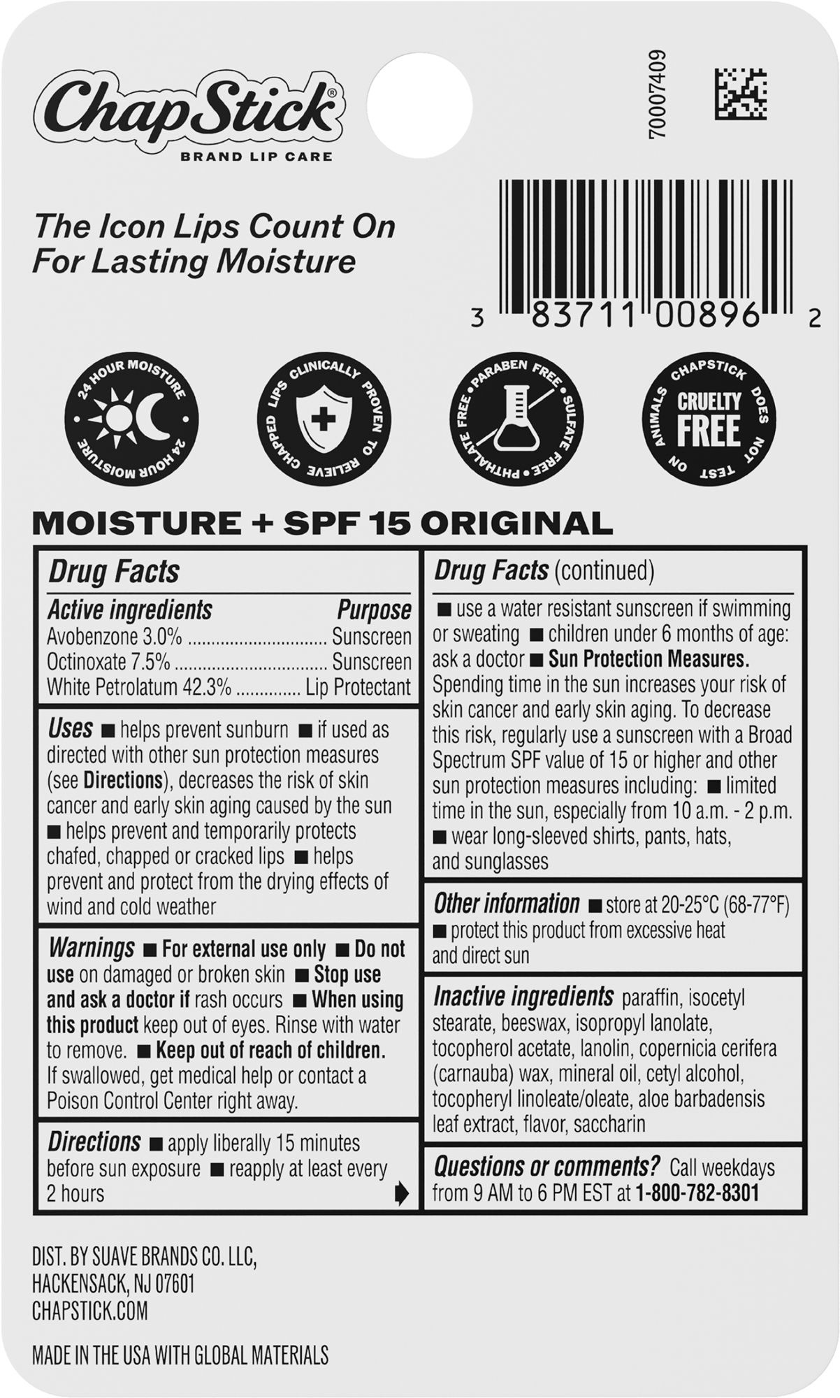Chapstick Original Moisture - 3 Pack product image
