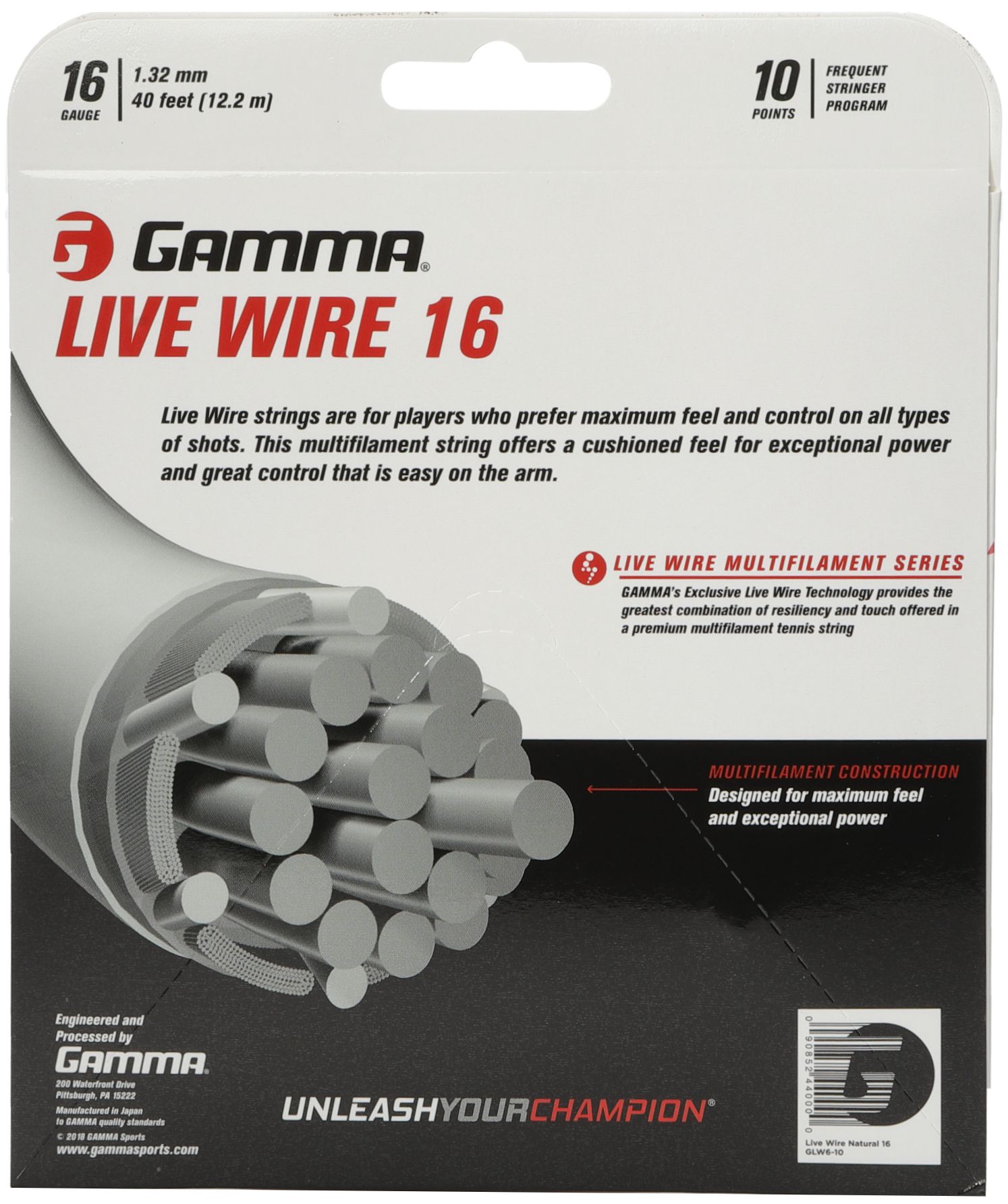 GAMMA Live Wire Tennis String - 16G product image
