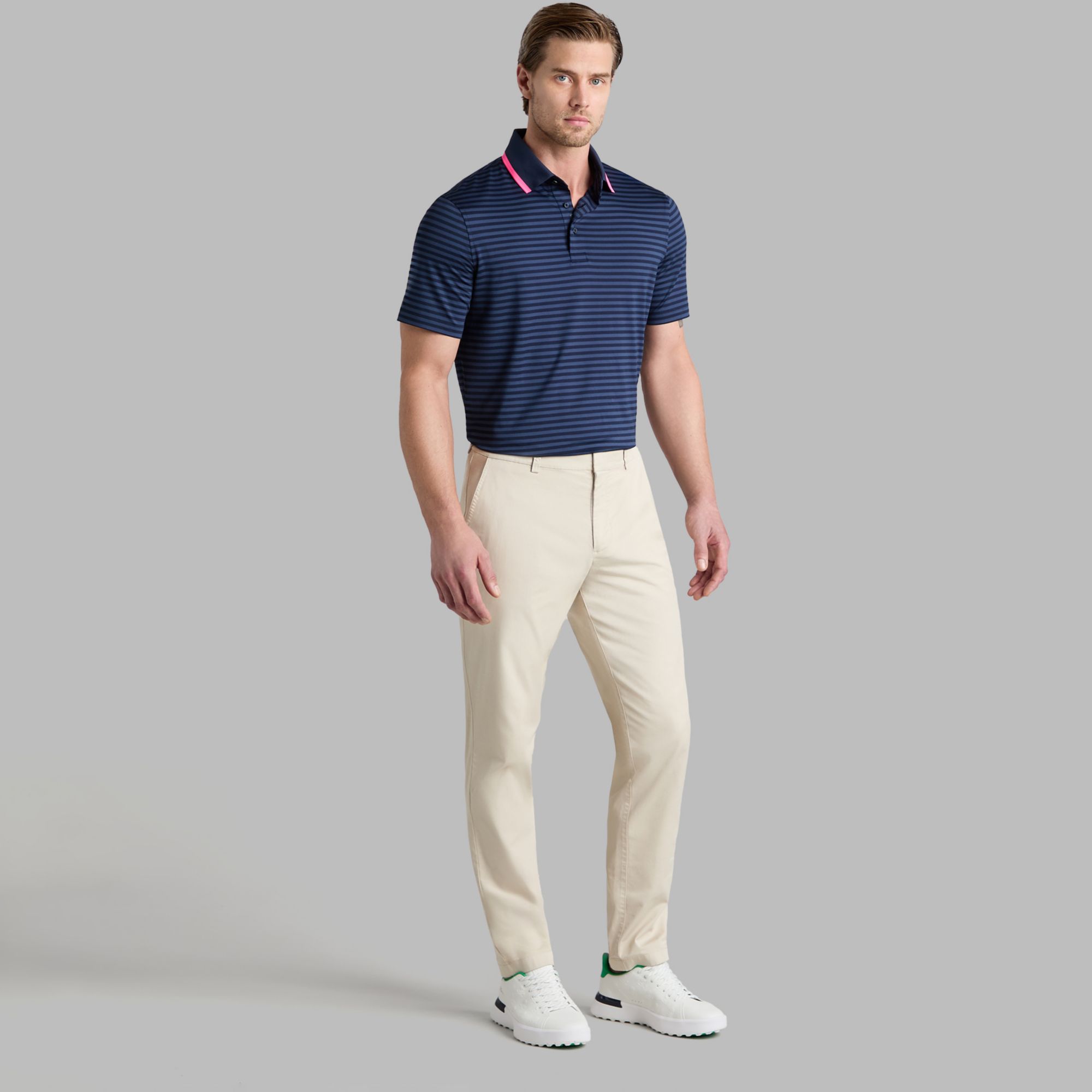G/FORE Men's Perforated Stripe Jersey Golf Polo product image