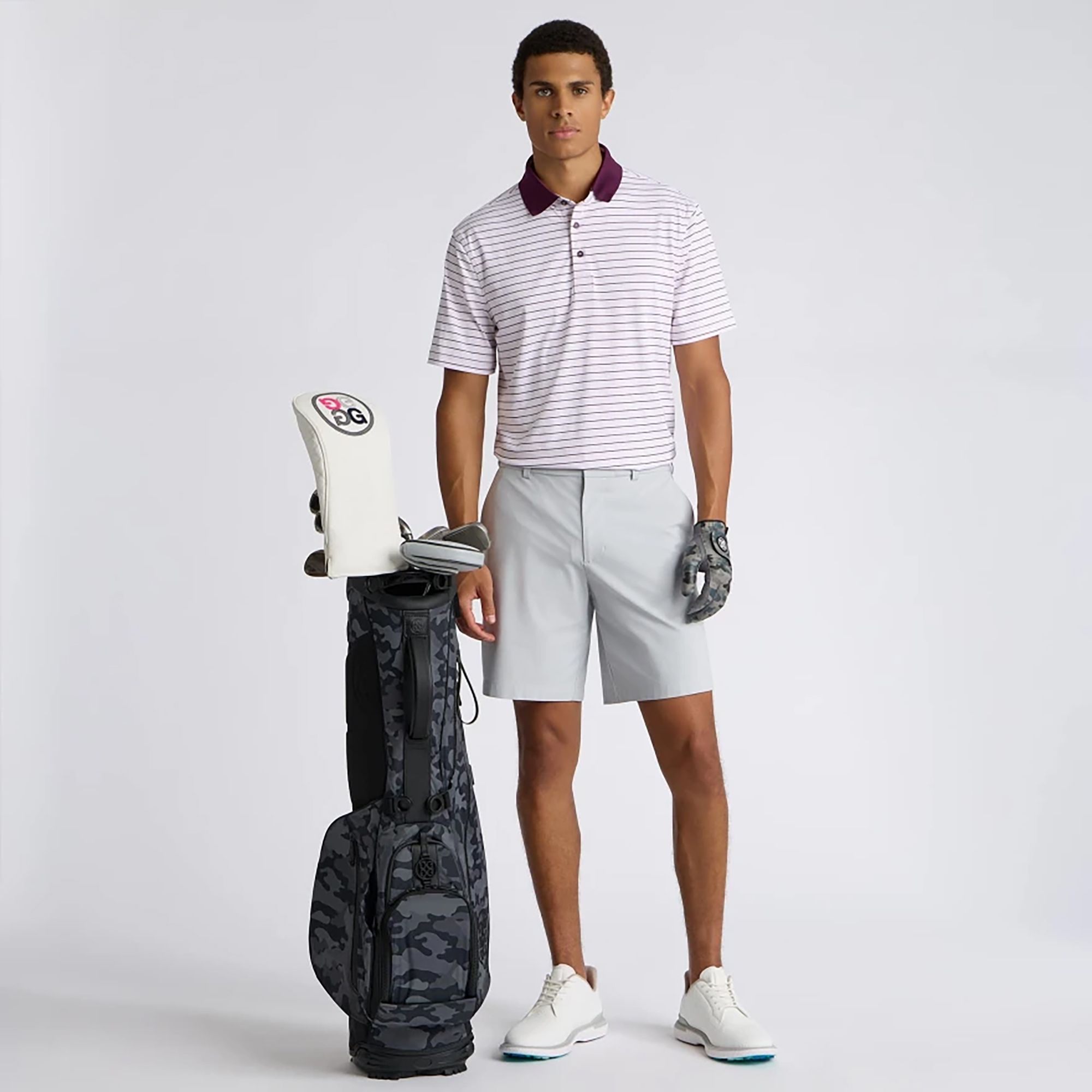 G/FORE Men's Herringbone Stripe Tech Jersey Golf Polo product image