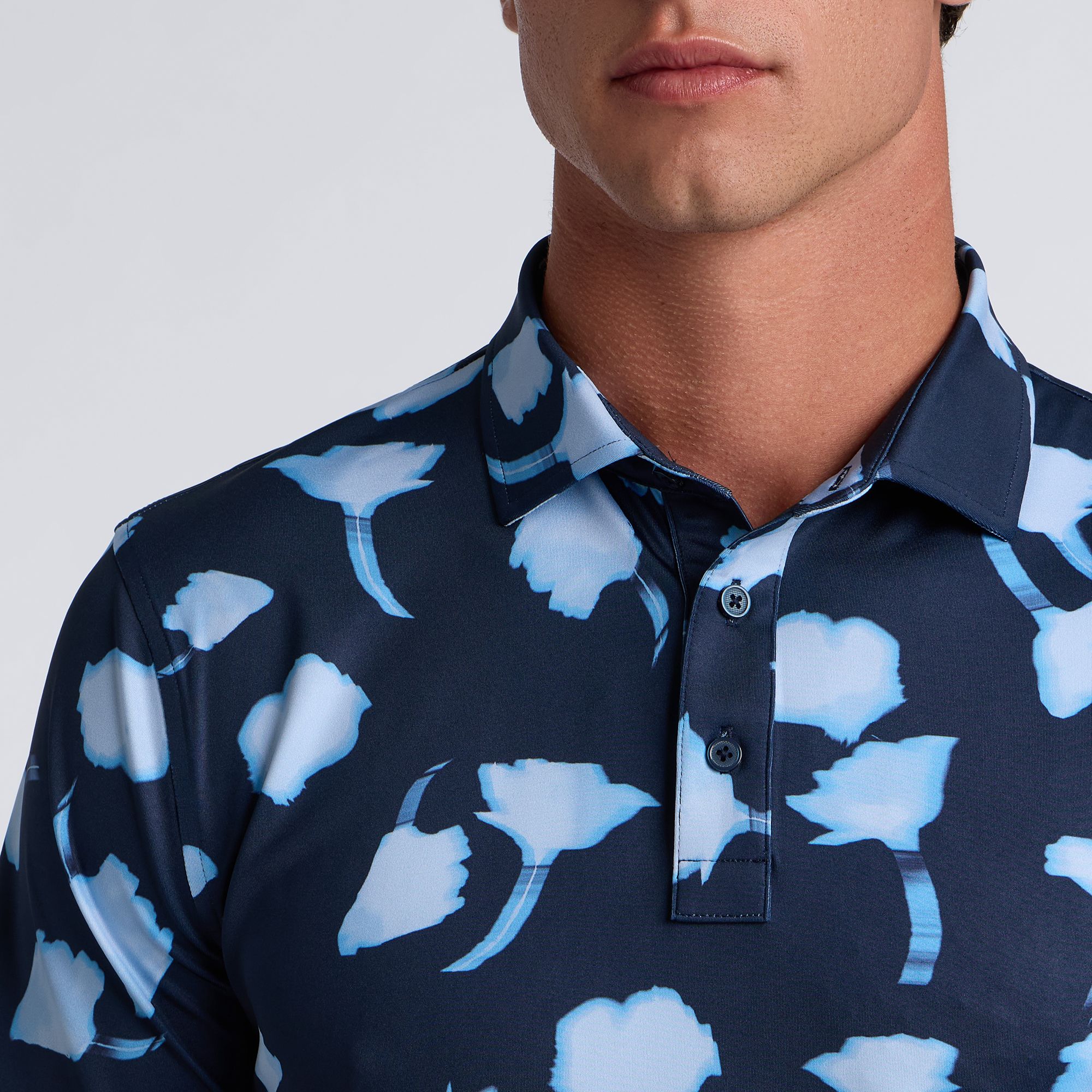 G/FORE Men's Ghost Floral Tech Golf Jersey product image