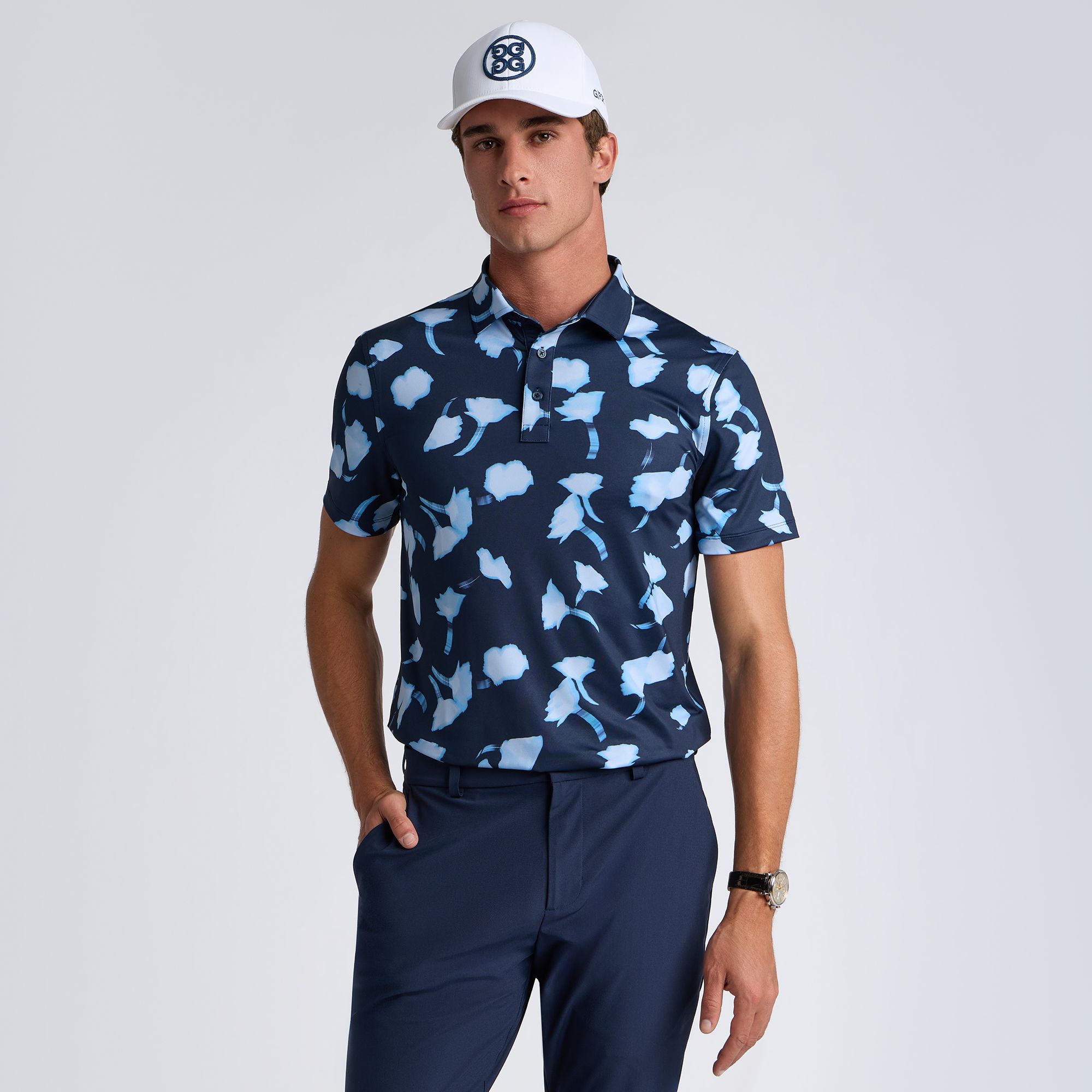 G/FORE Men's Ghost Floral Tech Golf Jersey product image