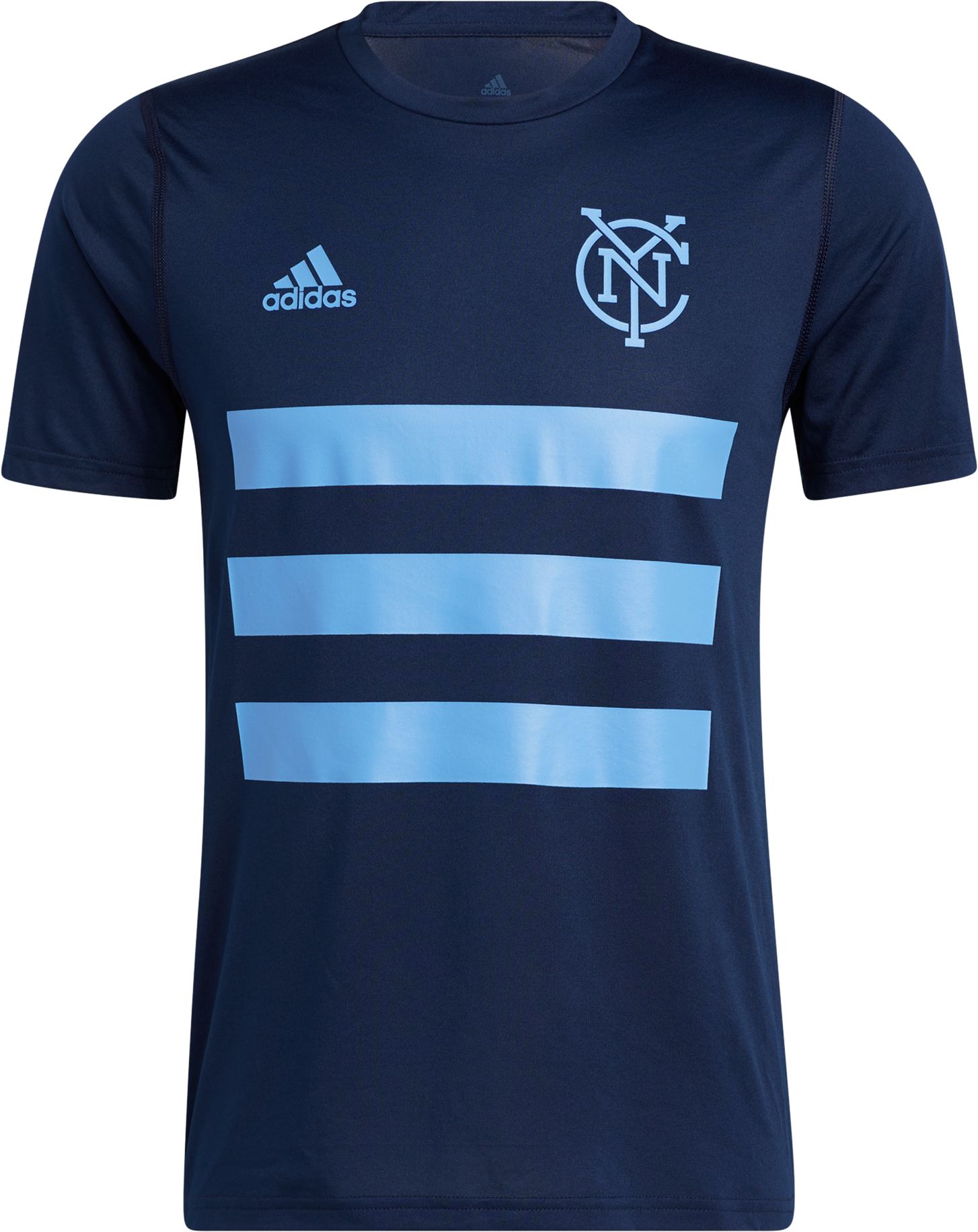 adidas Men's New York City FC 3-Stripe Navy T-Shirt product image
