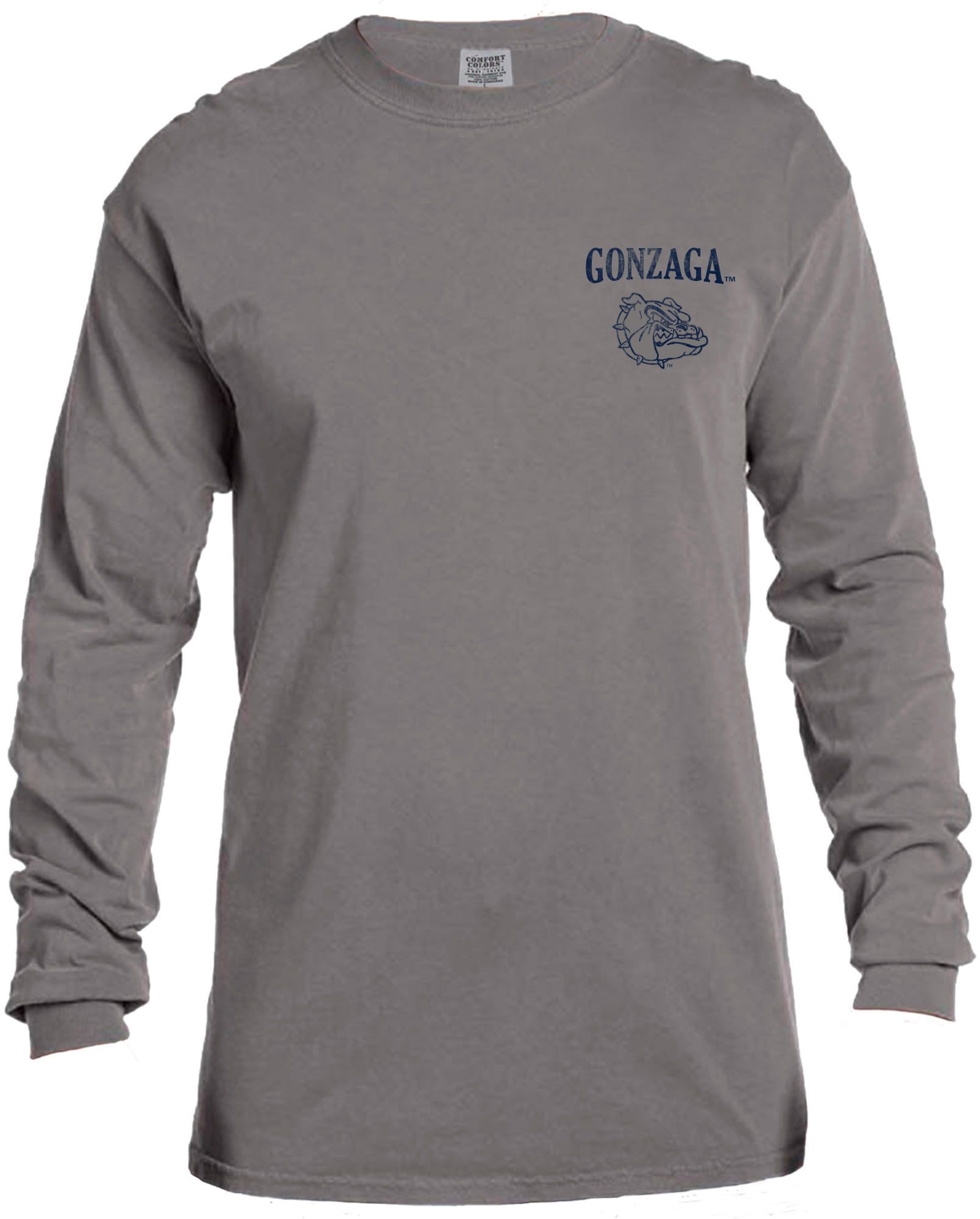 Image One Men's Gonzaga Bulldogs Grey Vintage Poster Long Sleeve T-Shirt product image