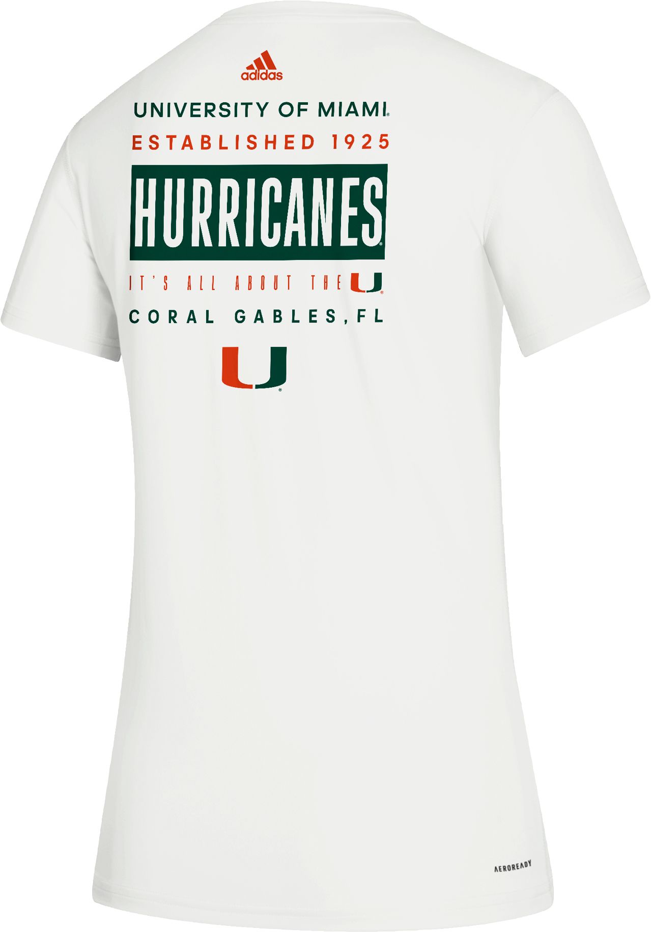 adidas Women's Miami Hurricanes Creator Crew Neck White T-Shirt product image