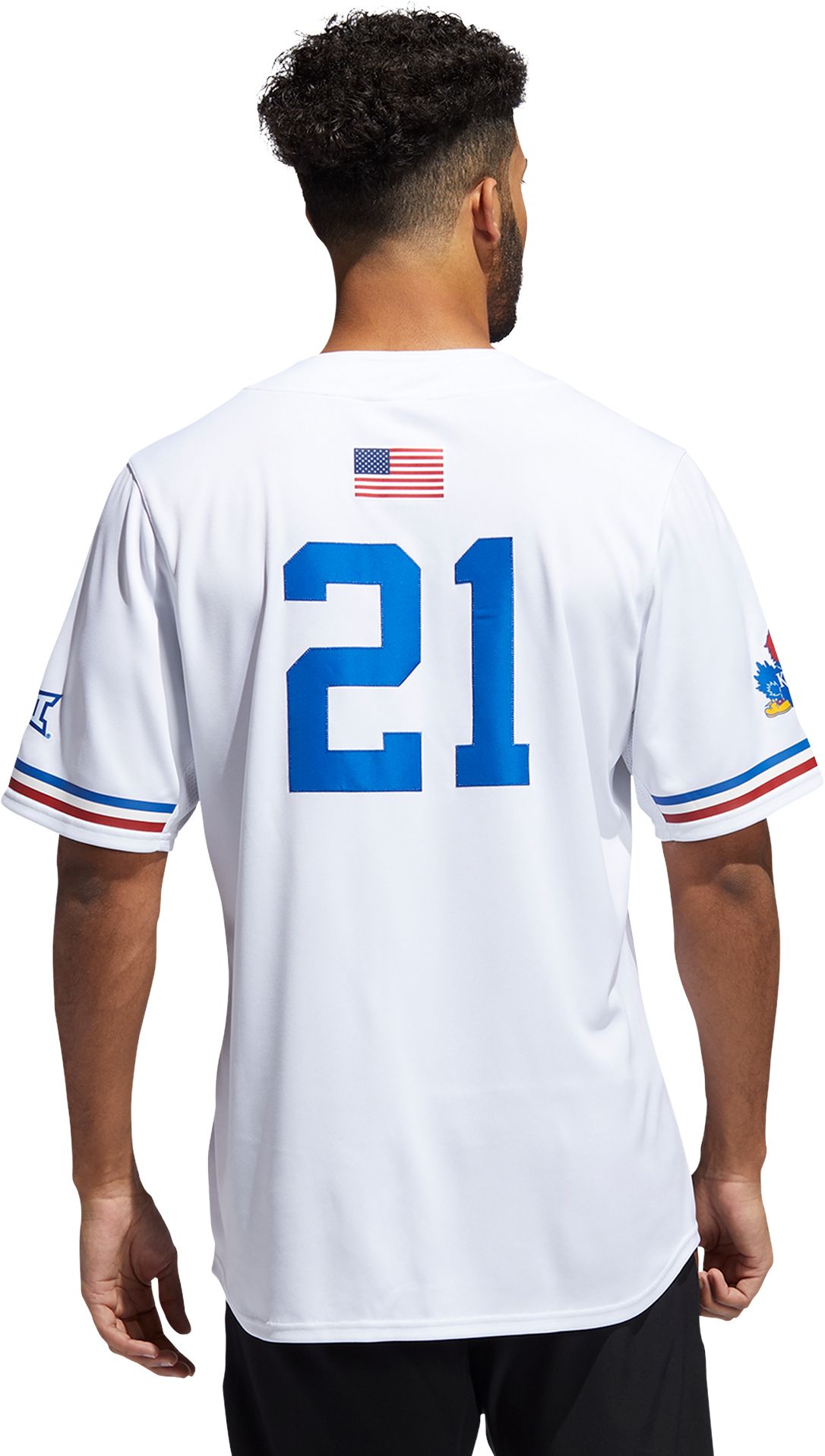 adidas Men's Kansas Jayhawks White #21 Replica Baseball Jersey product image