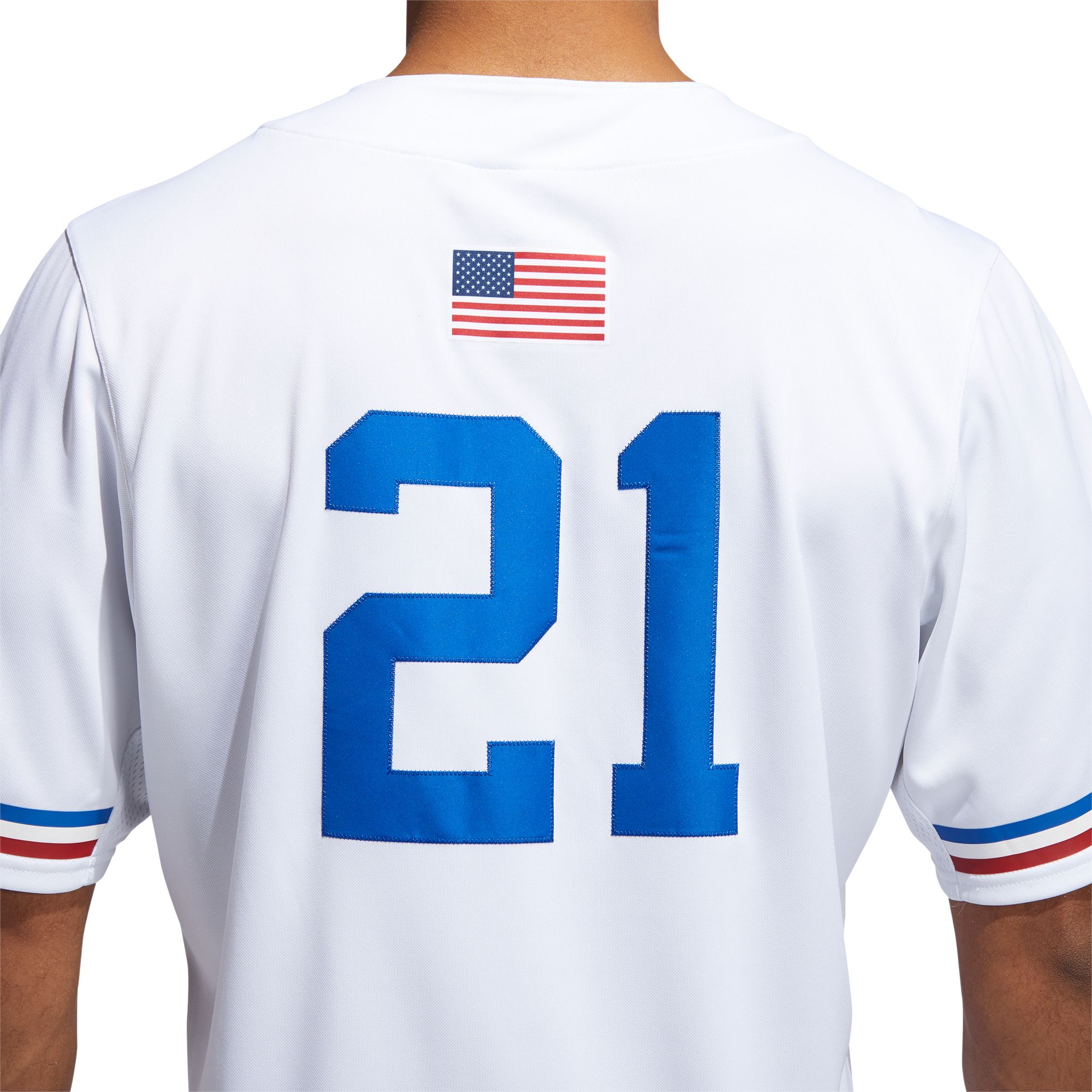 adidas Men's Kansas Jayhawks White #21 Replica Baseball Jersey product image
