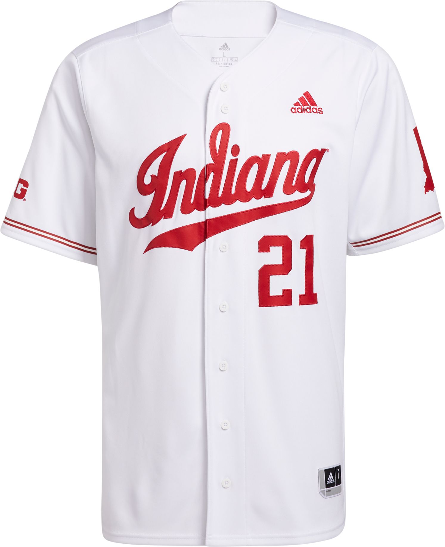 adidas Men's Indiana Hoosiers White #21 Replica Baseball Jersey product image