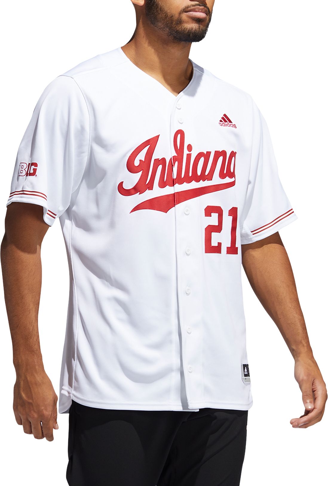 adidas Men's Indiana Hoosiers White #21 Replica Baseball Jersey product image