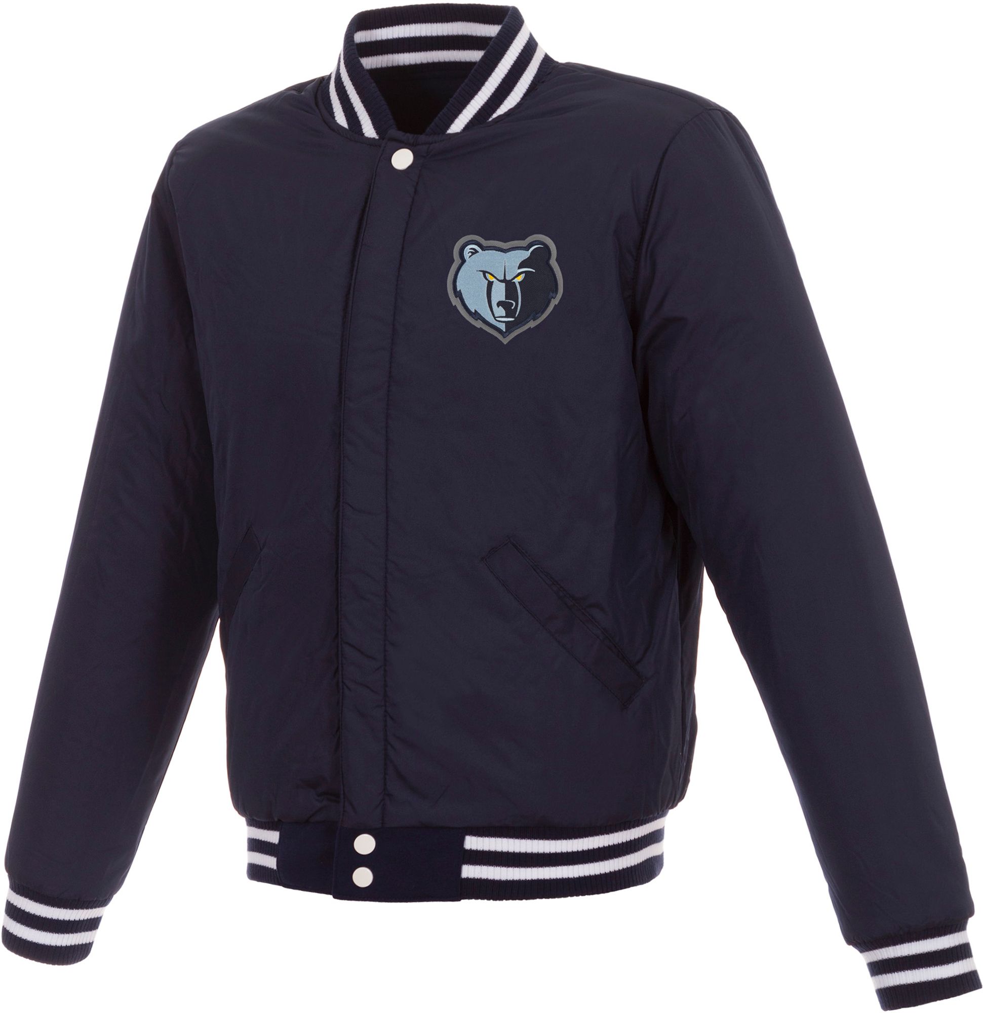 JH Design Men's Memphis Grizzlies Navy Varsity Jacket