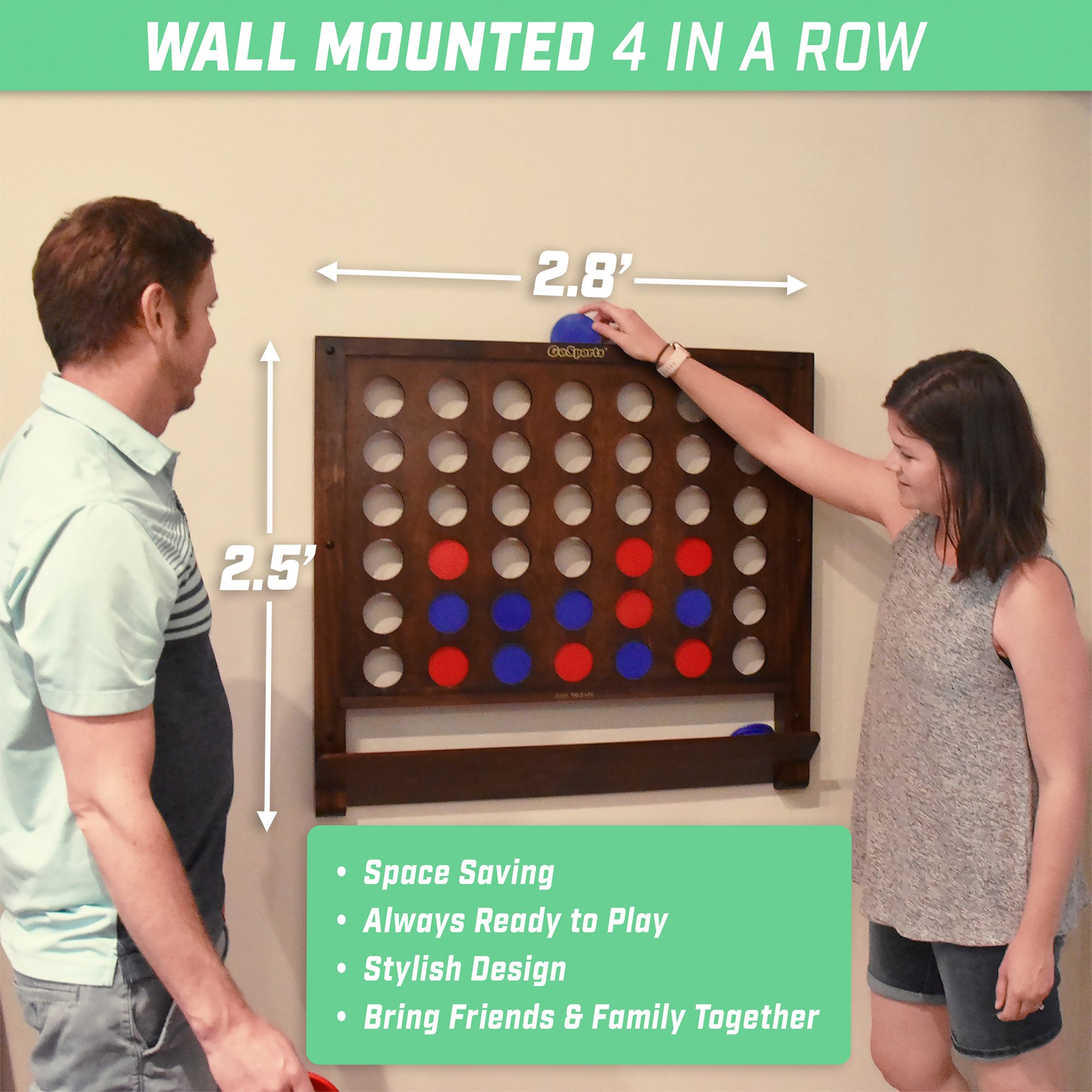 GoSports Wall Mounted 4-In-A-Row Game product image