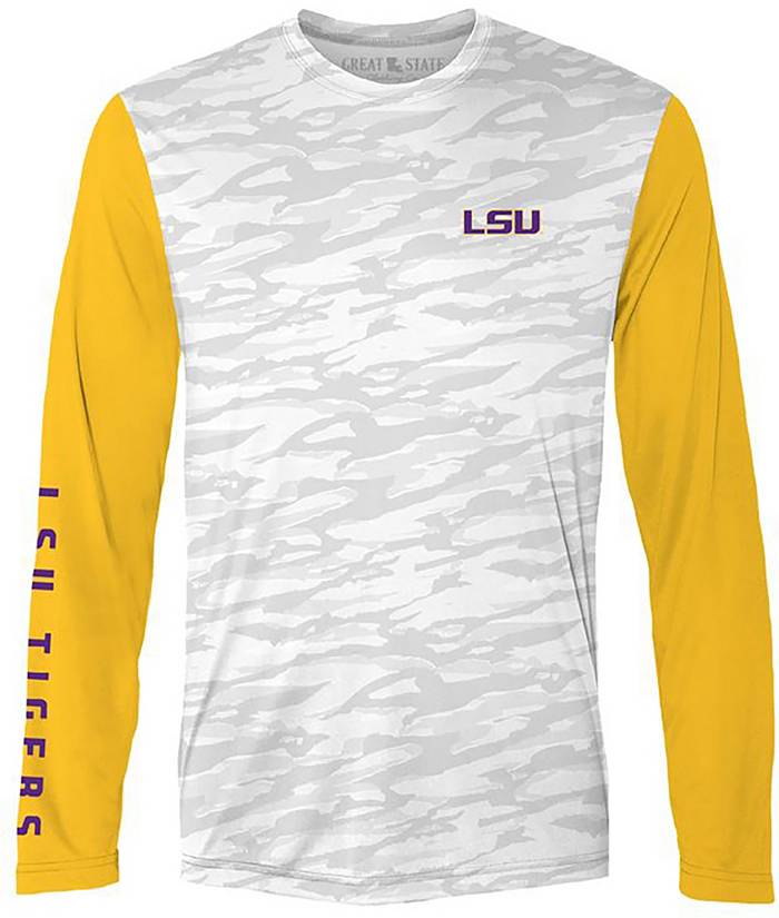 Men's Starter Purple/Gold LSU Tigers Old School Football Long Sleeve T-Shirt