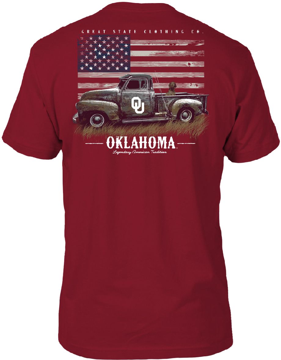 Great State Clothing Men's Oklahoma Sooners Crimson Vintage Truck T-Shirt product image