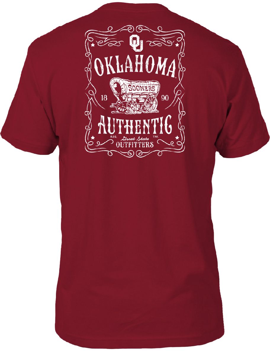 Great State Clothing Men's Oklahoma Sooners Crimson Vintage Label T-Shirt product image