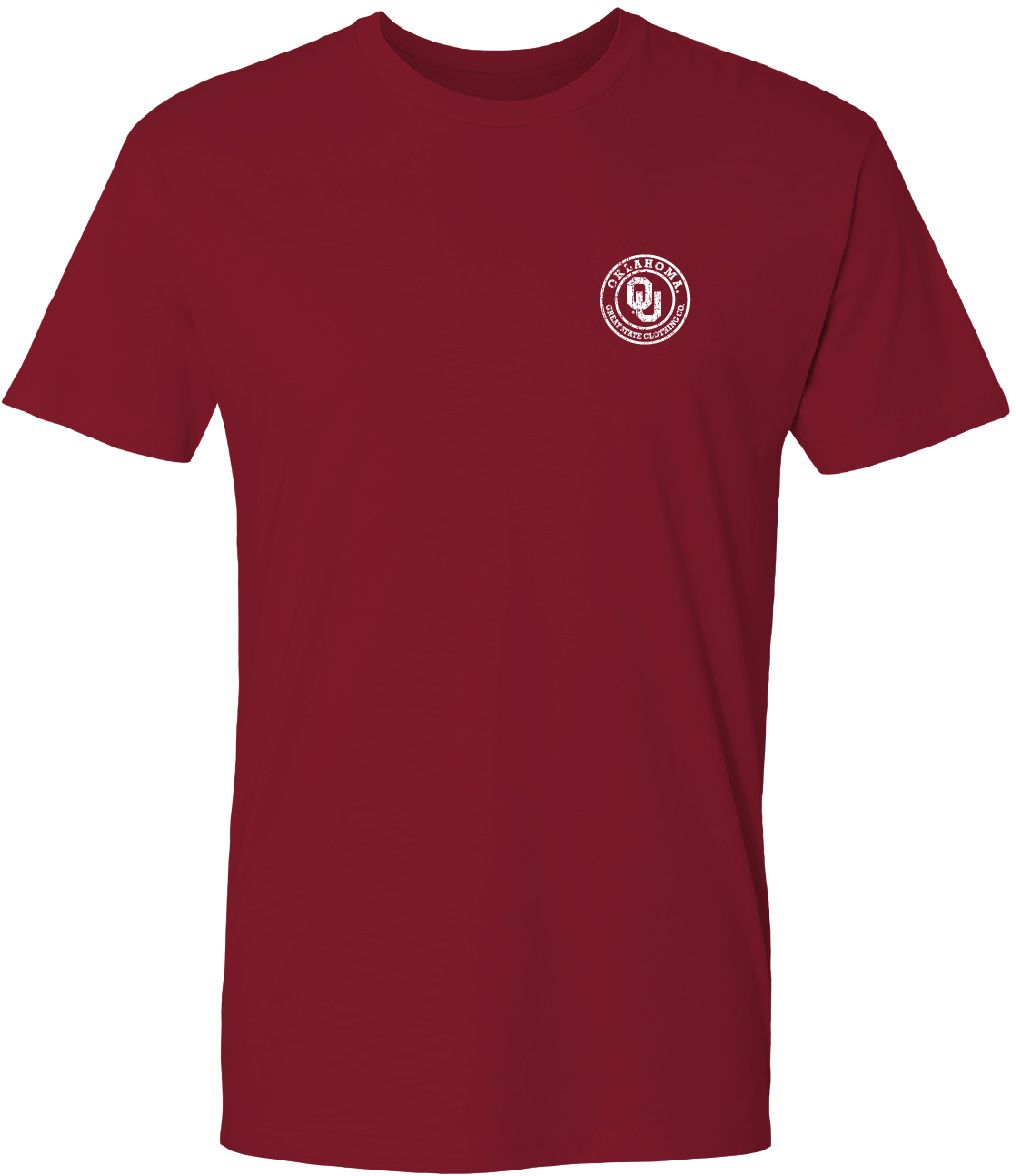 Great State Clothing Men's Oklahoma Sooners Crimson Vintage Label T-Shirt product image