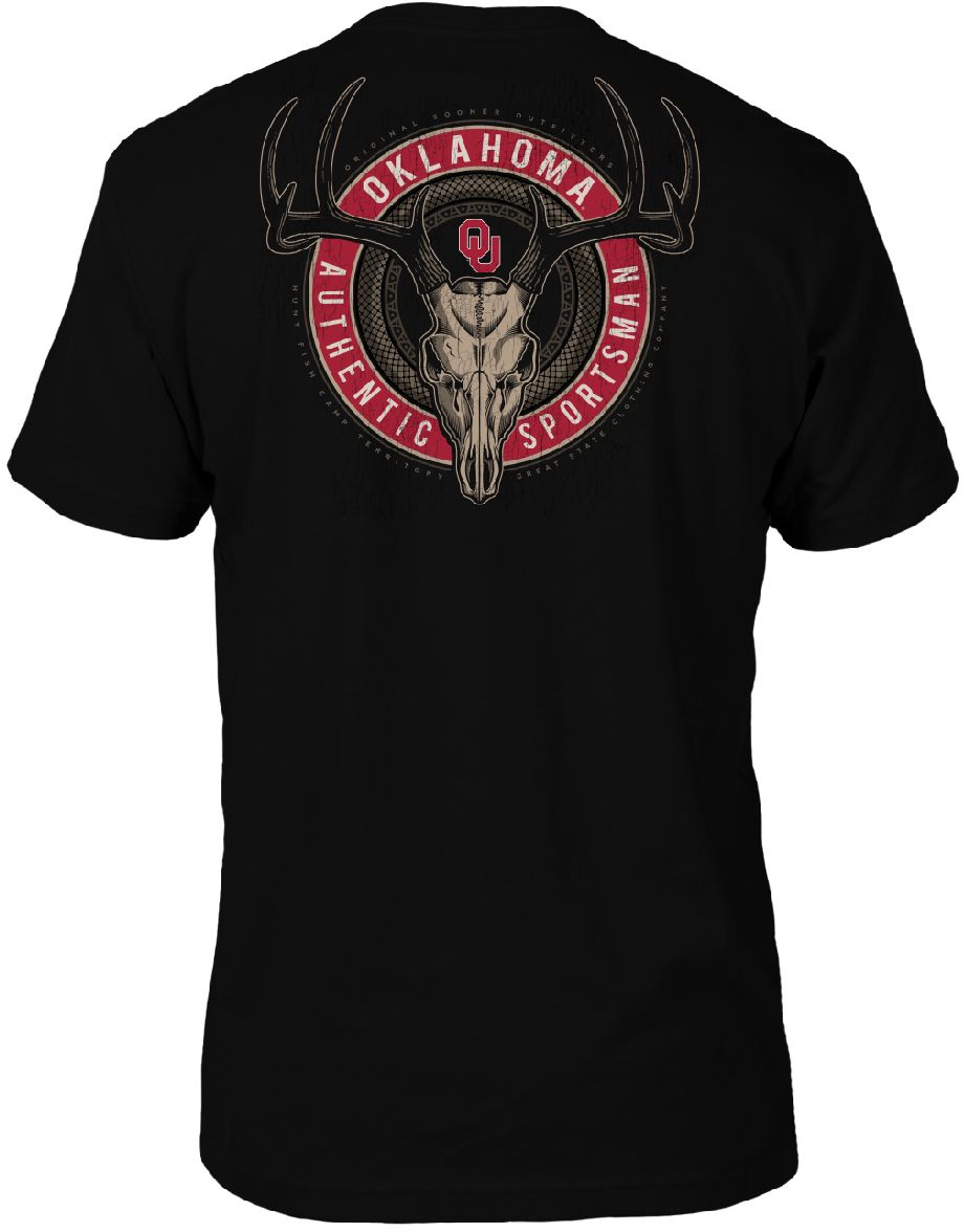 Great State Clothing Men's Oklahoma Sooners Deer Skull Black T-Shirt product image