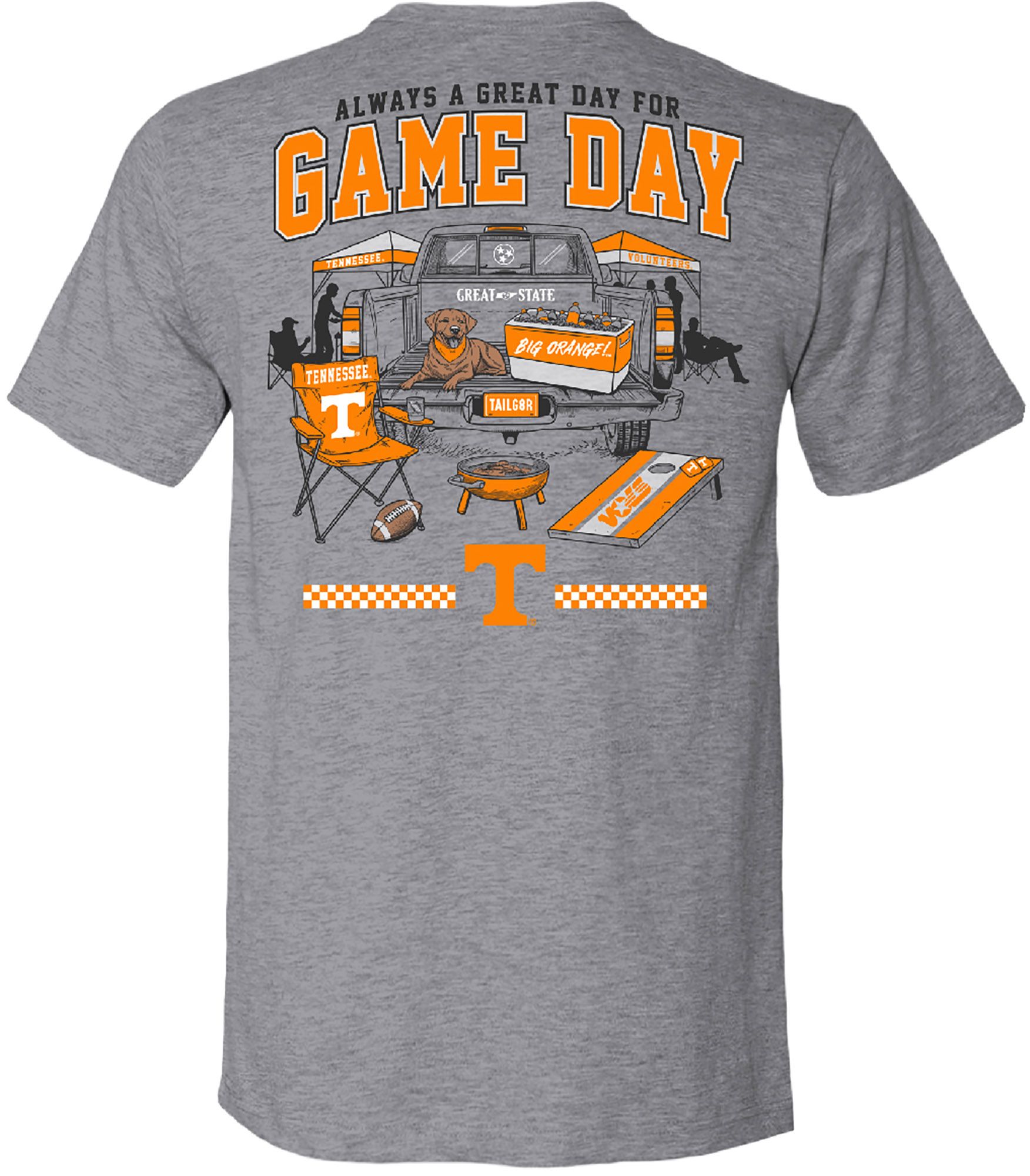 Great State Men's Tennessee Volunteers Heather Gray Game Day Tailgate Short Sleeve T-Shirt product image